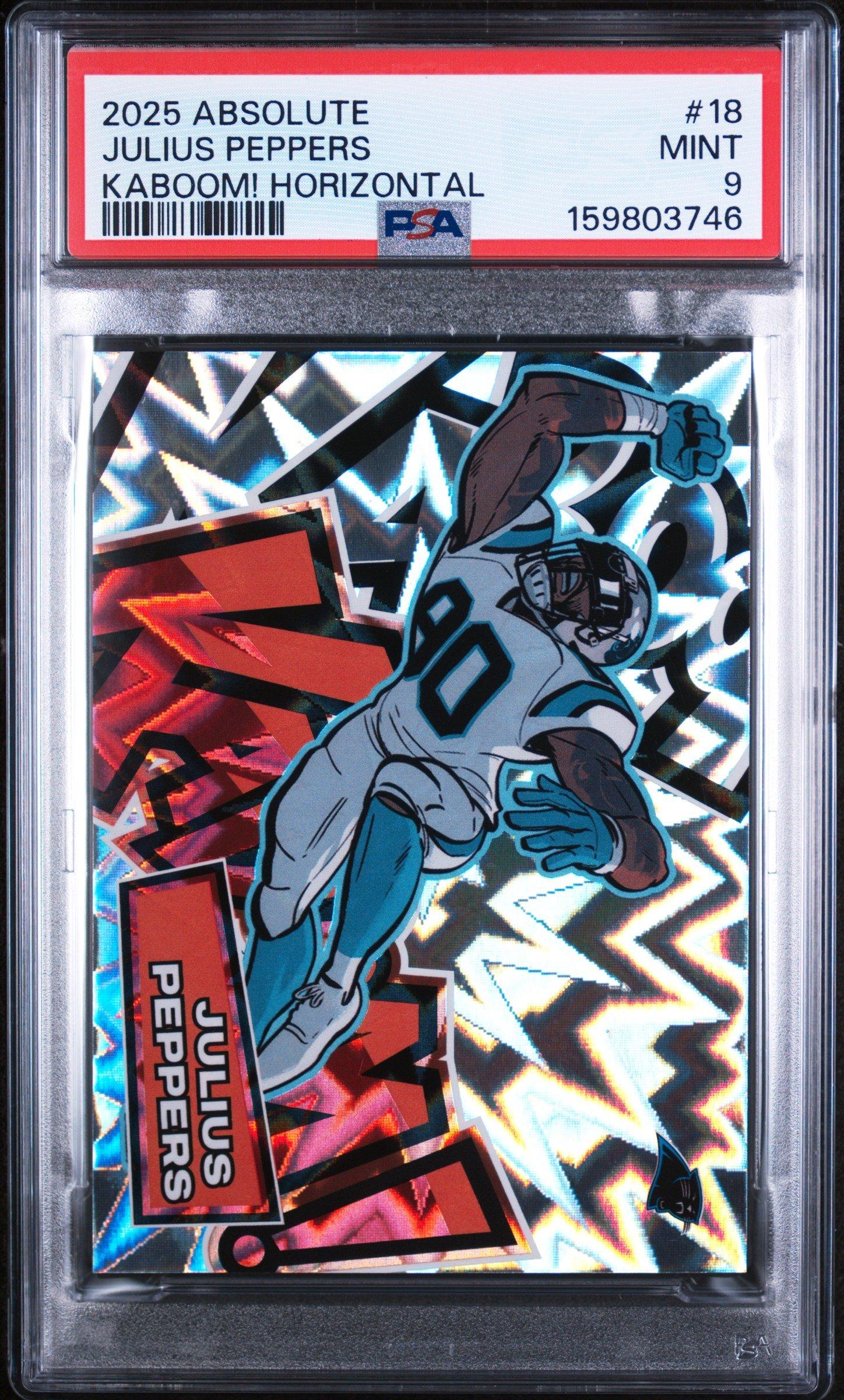 キー坊　寿郎聖 2025 Panini Absolute Kaboom! Horizontal 18 Julius Peppers PSA 9