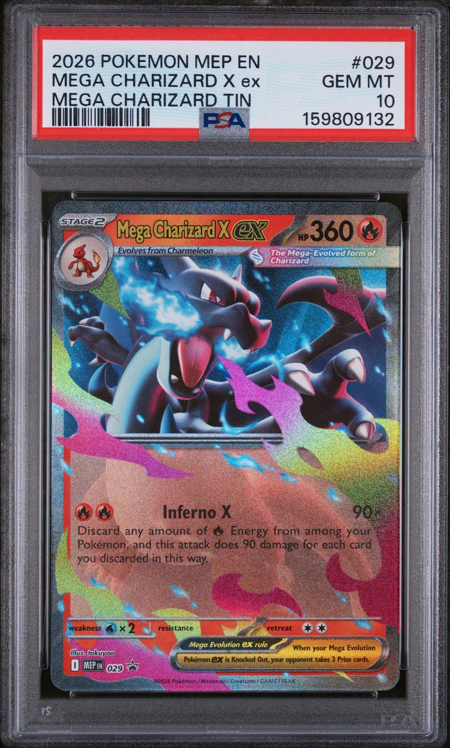 2026 Pokemon Mep En-me Black Star Promo 029 Mega Charizard X Ex
