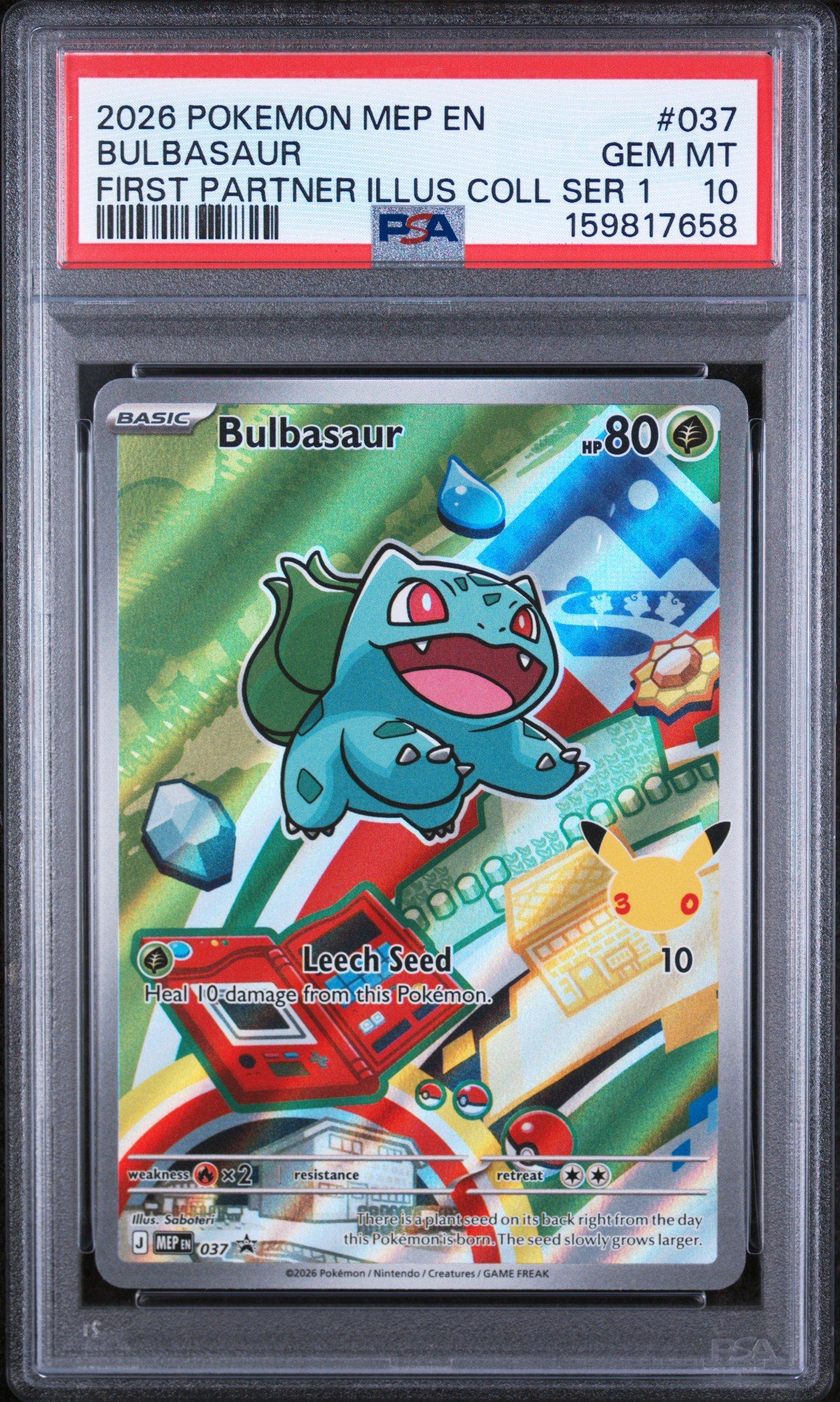 2026 Pokemon Mep En-me Black Star Promo 037 Bulbasaur First