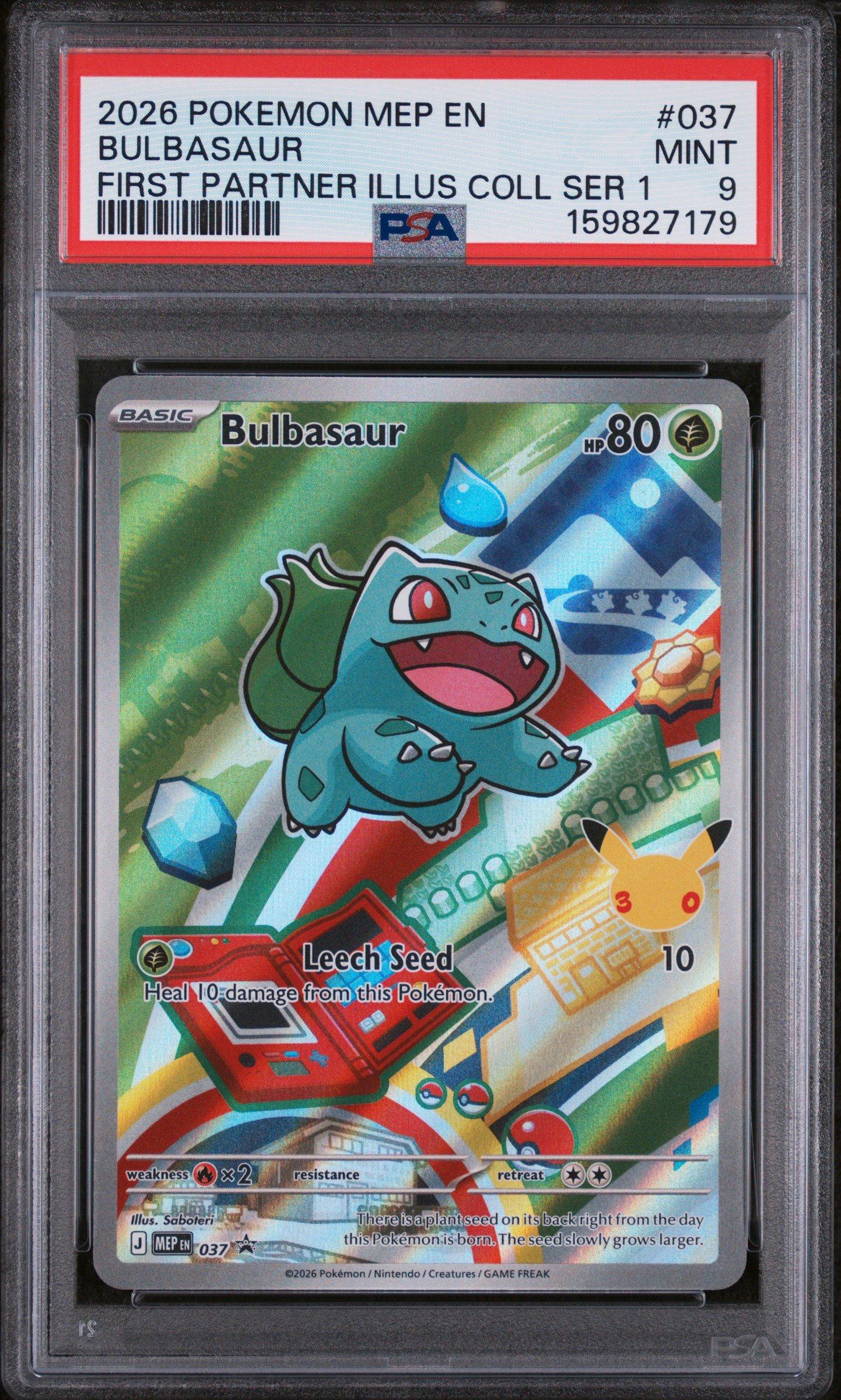 2026 Pokemon Mep En-me Black Star Promo 037 Bulbasaur First