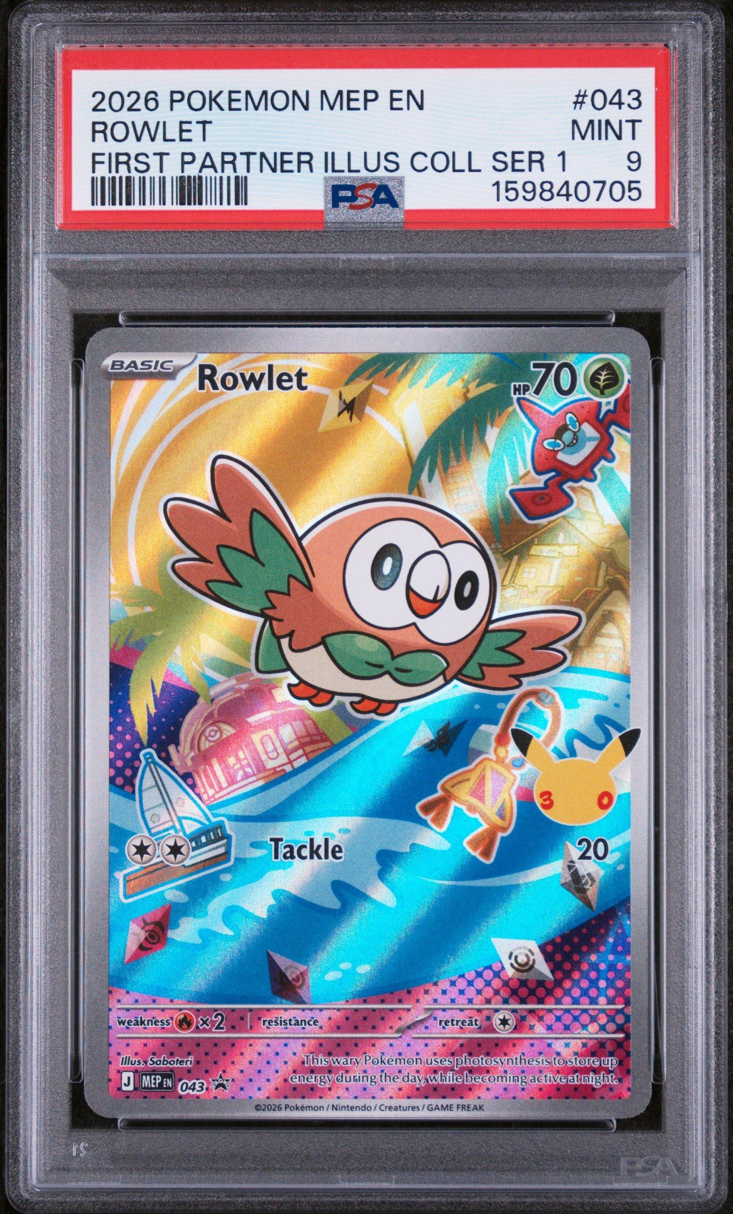 2026 Pokemon Mep En-me Black Star Promo 043 Rowlet First Partner