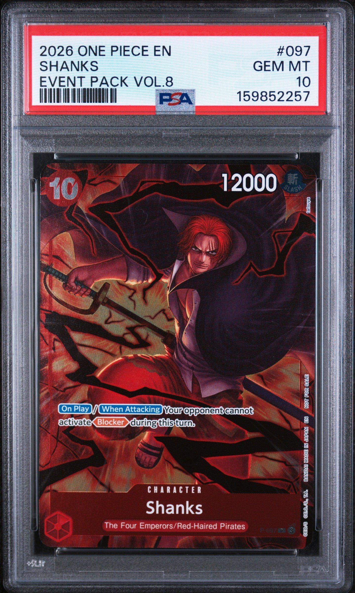 2026 One Piece Event Pack Vol.8 097 Shanks PSA 10 Graded Card