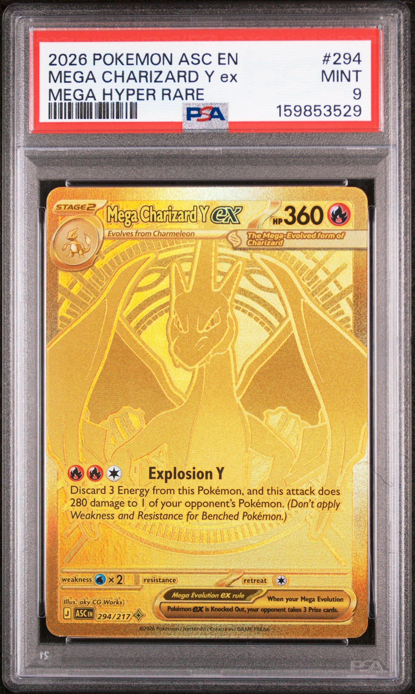 2026 Pokemon Asc En-Ascended Heroes 294 Mega Charizard Y Ex Mega Hyper Rare PSA 9