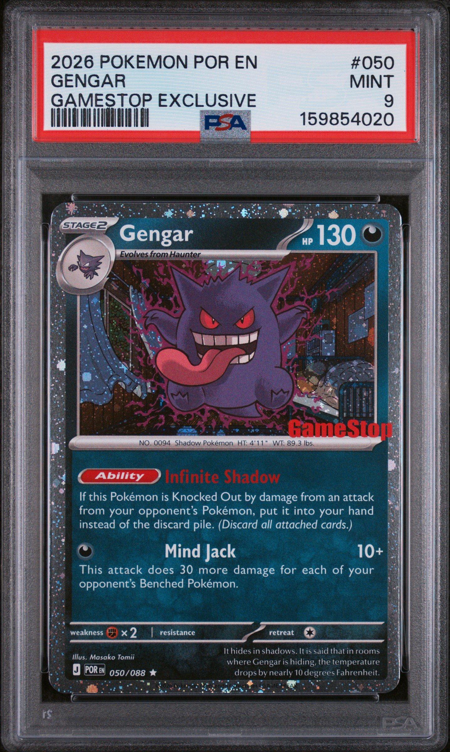 2026 Pokemon Por En-perfect Order 050 Gengar Gamestop Exclusive