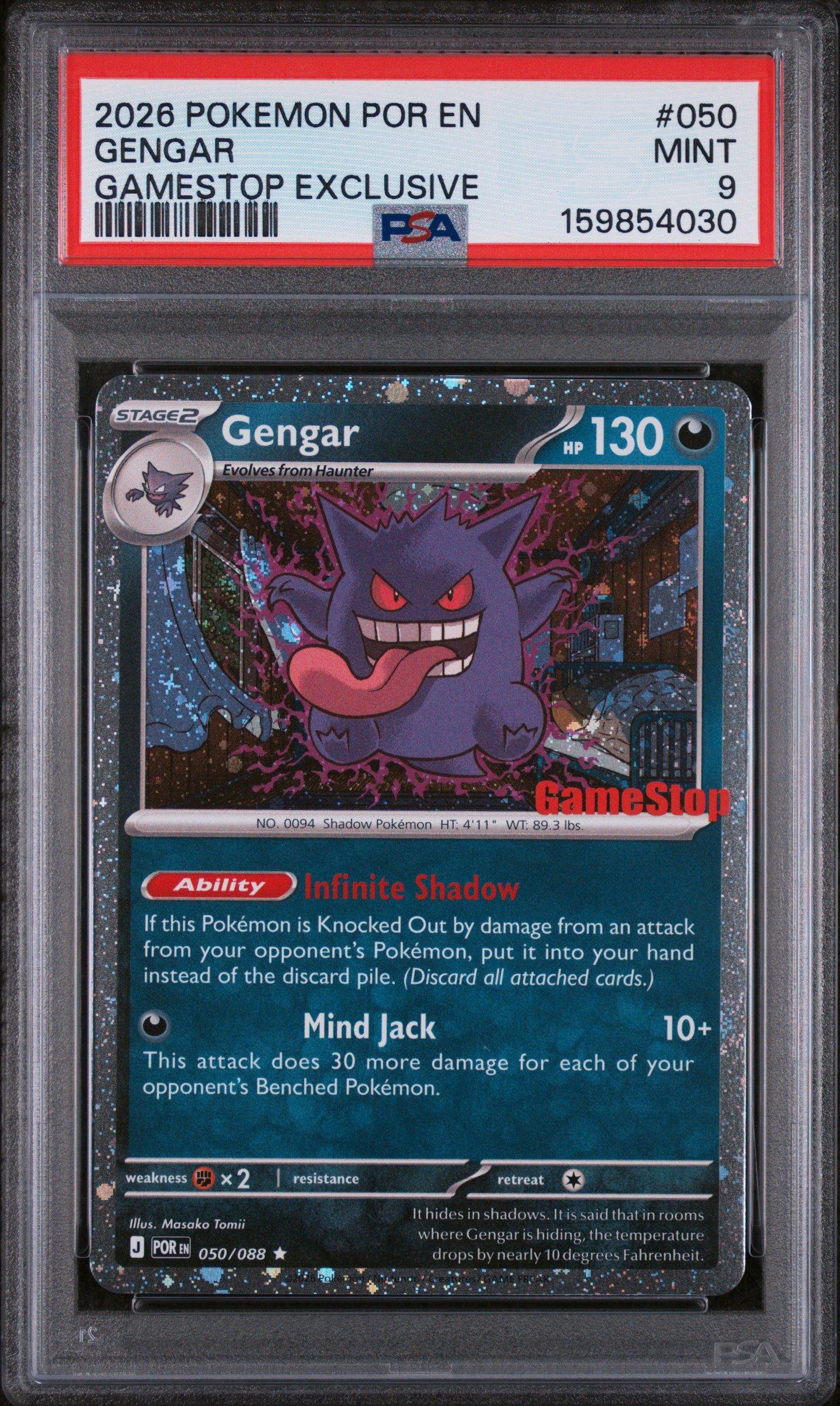 2026 Pokemon Por En-perfect Order 050 Gengar Gamestop Exclusive