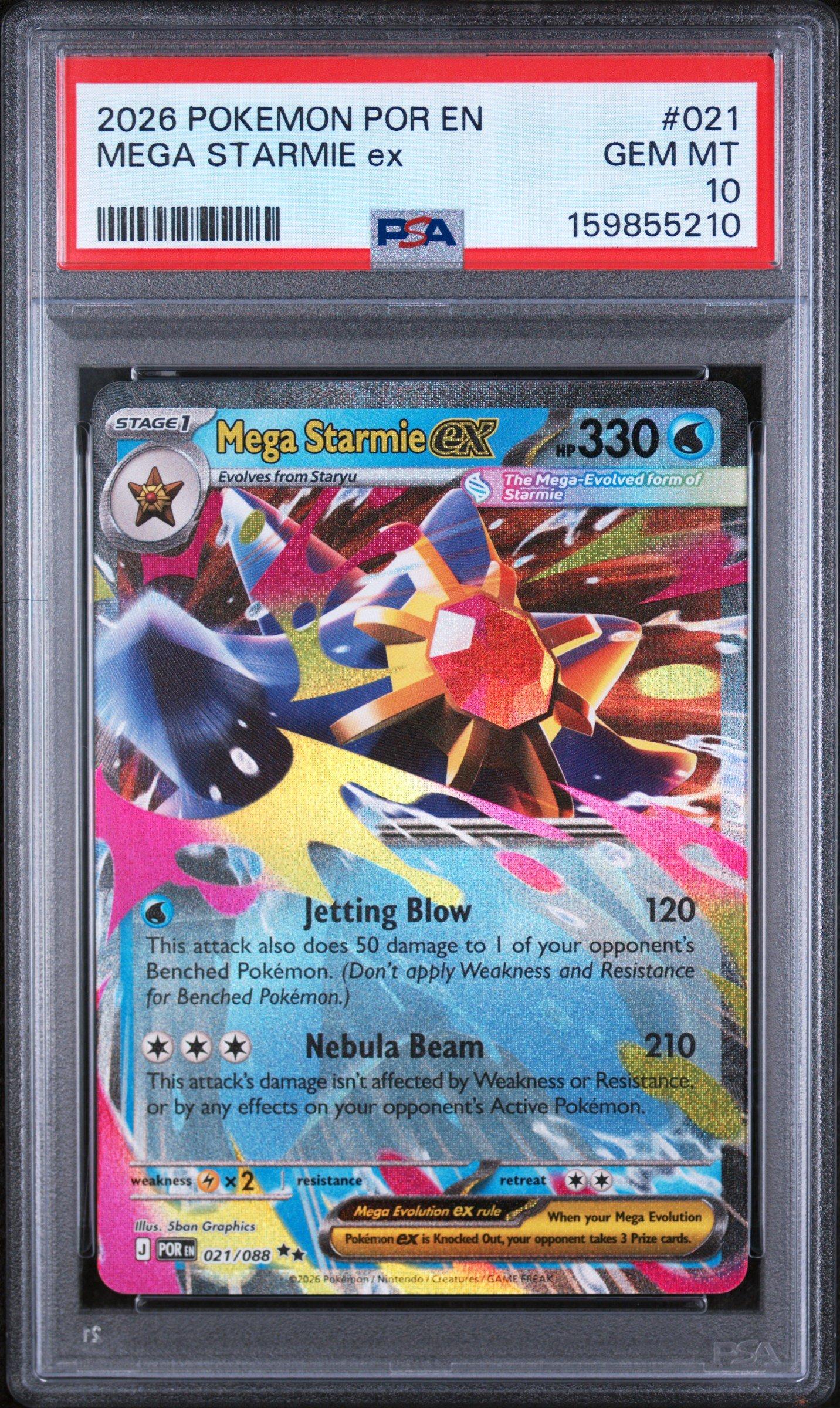 2026 Pokemon Por En-perfect Order 021 Mega Starmie Ex PSA 10