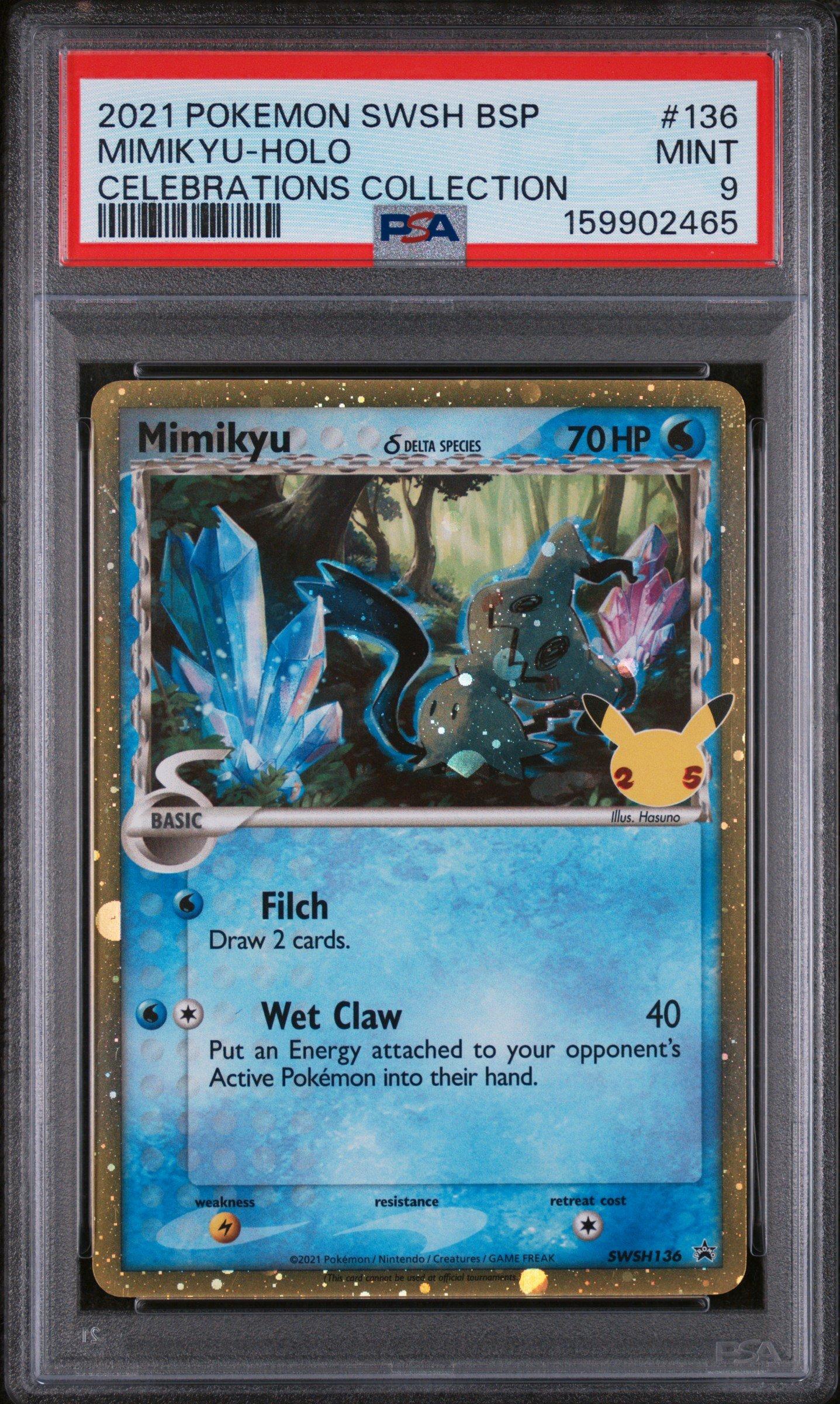 how much is a mimikyu pokemon card worth V & Vmax 069/172 Brilliant Stars Listed cards may have imperfections. Pokémon TCG: Mimikyu ex Box