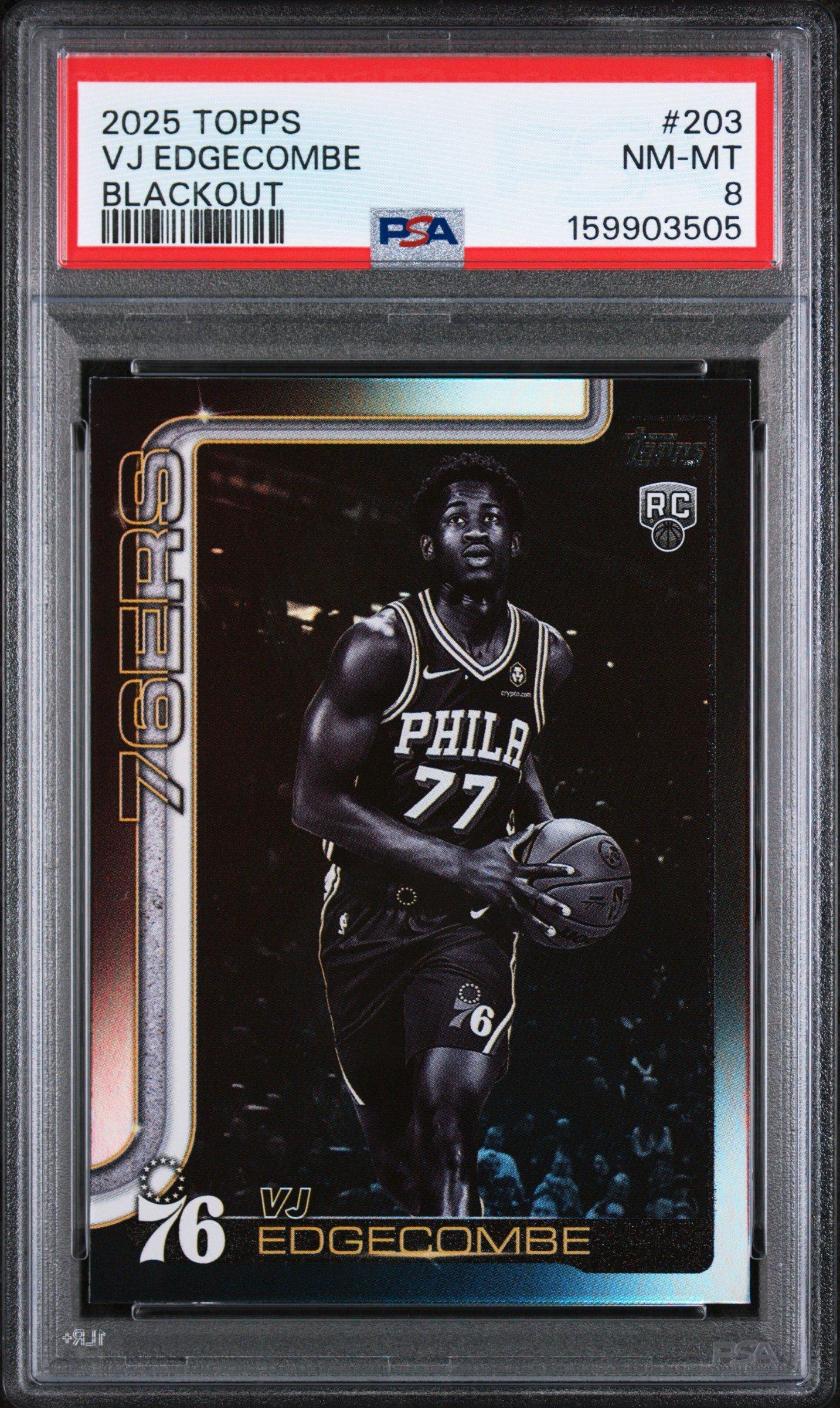 2025 Topps 203 Vj Edgecombe Blackout PSA 8 Graded Card | GameStop