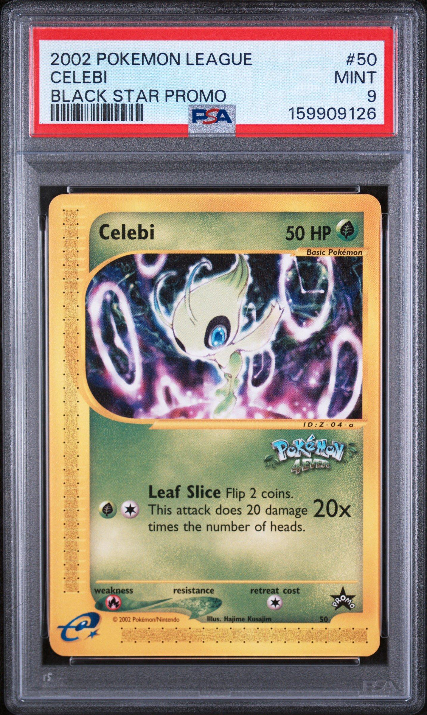 2002 Pokemon League Promo Black Star 50 Celebi PSA 9 Graded Card