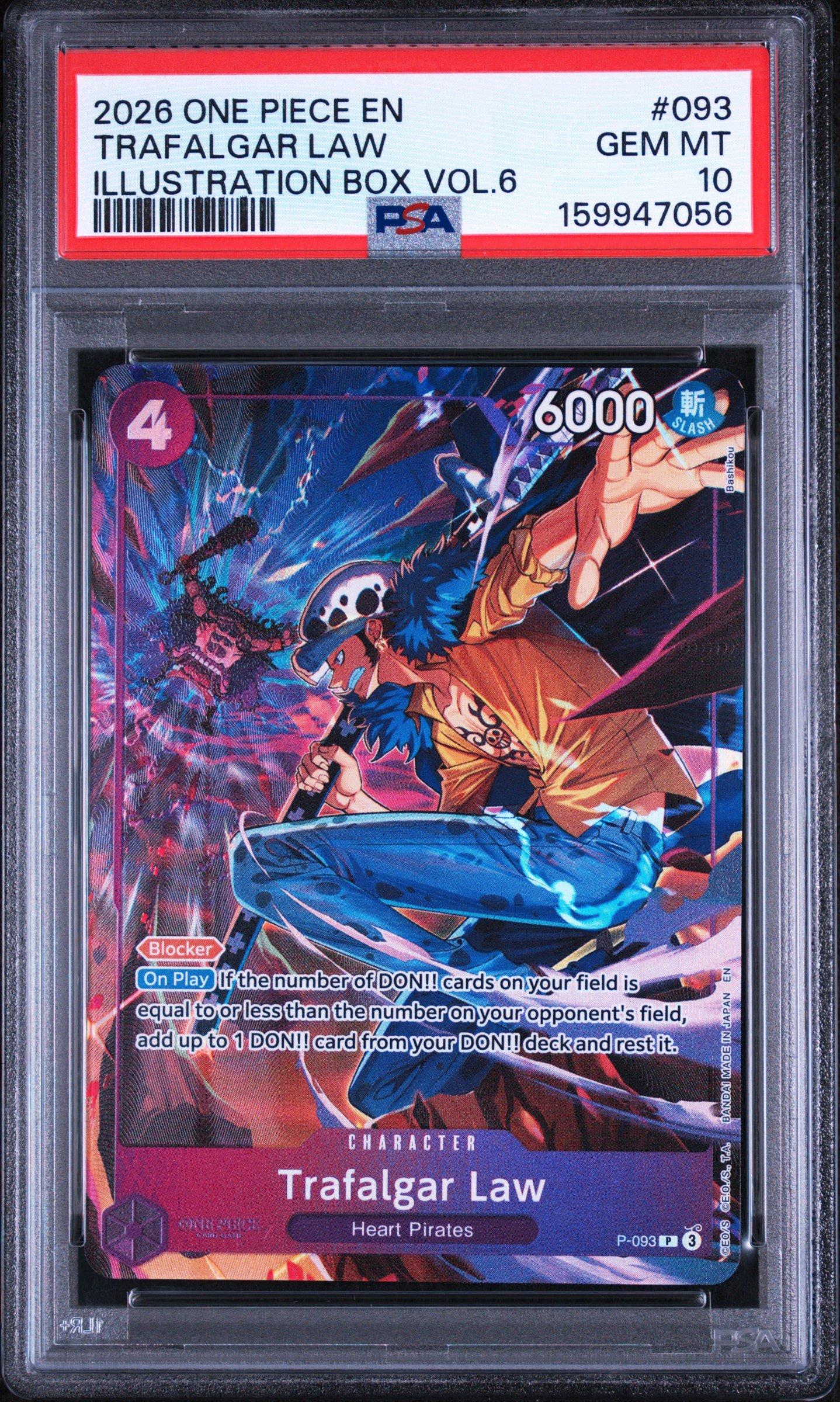 2026 One Piece Promos 093 Trafalgar Law Illustration Box Vol.6 PSA