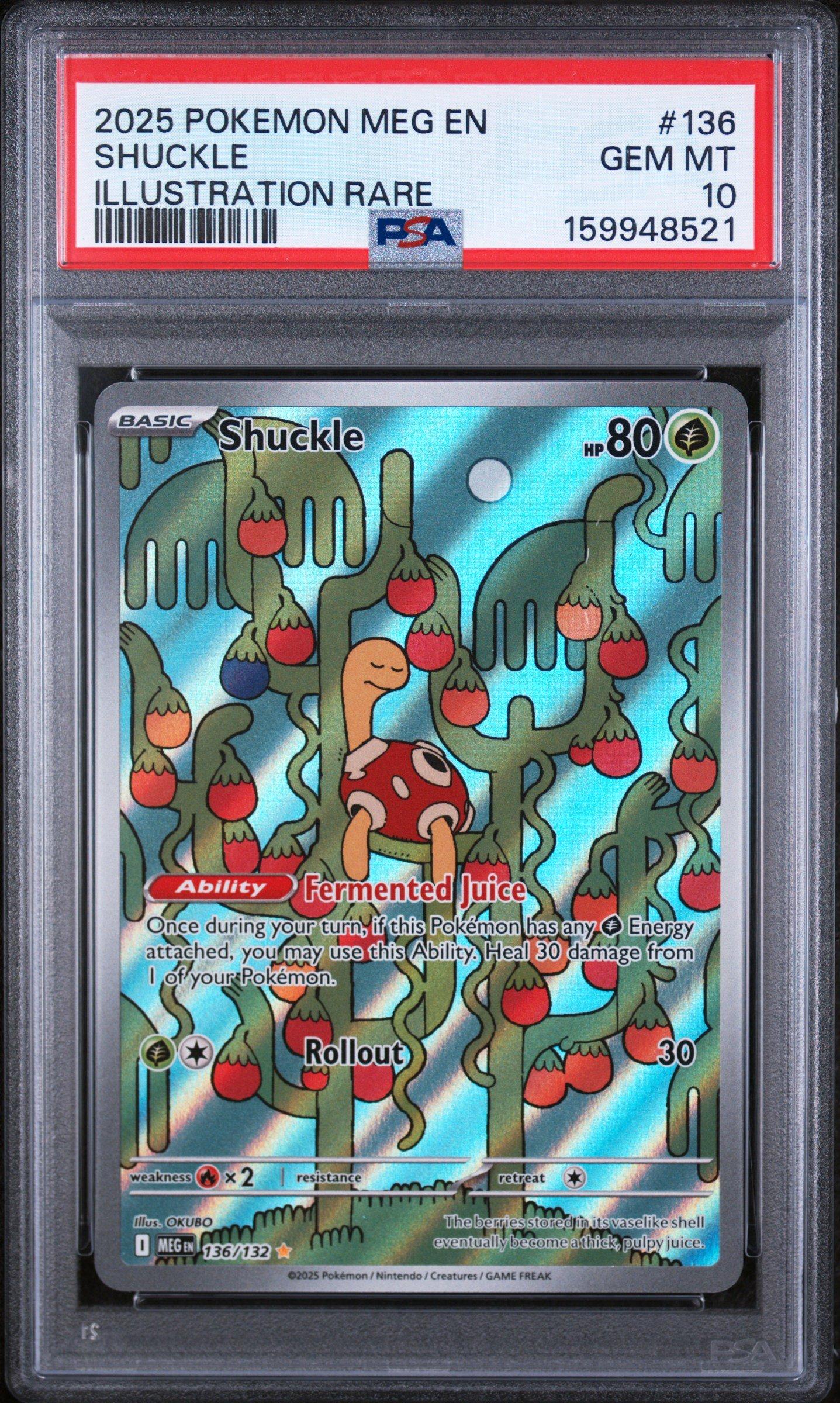 shiny shuckle pokemon card 136/132 - Holofoil ME01 Mega Evolution Attack 2 2025 Pokemon Meg En-mega Evolution