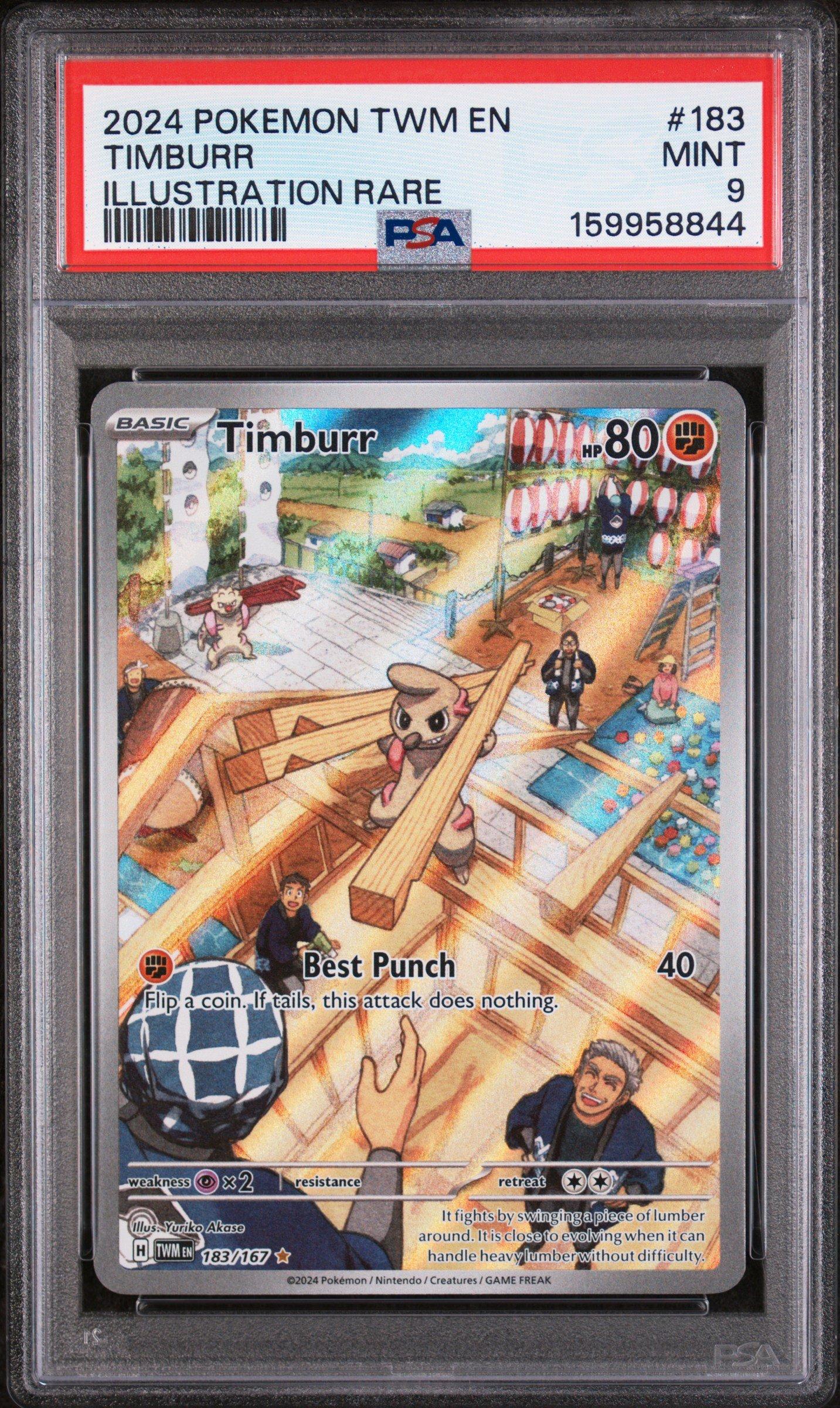 pokemon timburr card 2025 Pokemon Blk En-black Bolt 125 Timburr Illustration Rare PSA 9