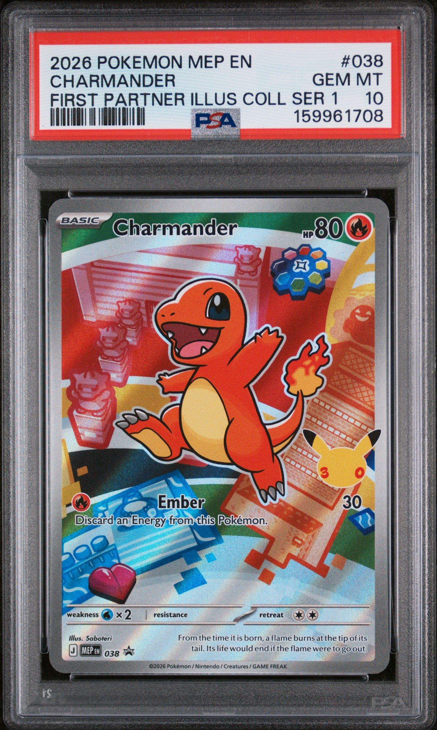 ポケモンカード First Partner No.1 PSA10 CHANCE‼️ 2026 Pokemon Mep En-me Black Star Promo 038 Charmander First