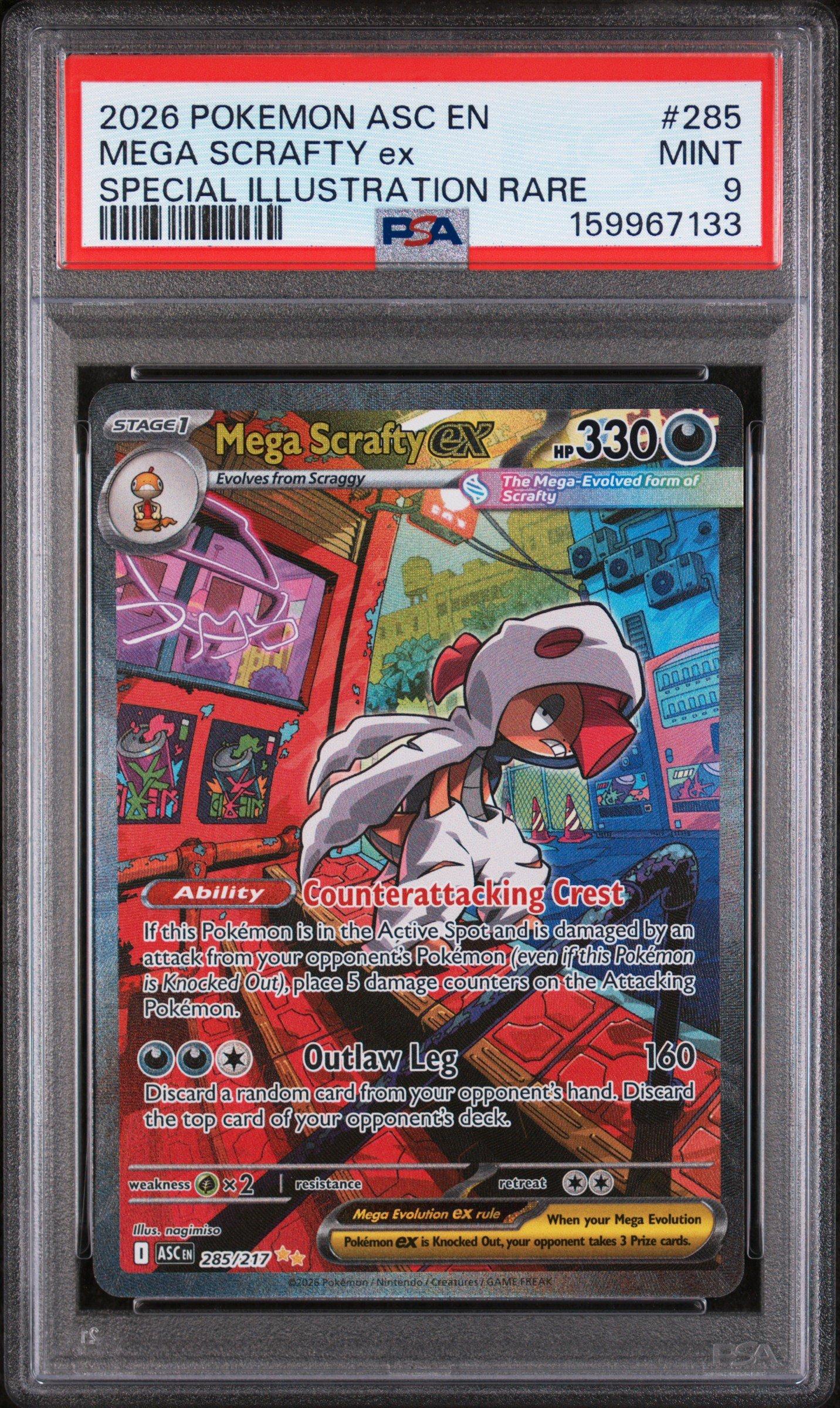 2026 Pokemon Asc En-ascended Heroes 285 Mega Scrafty Ex Special