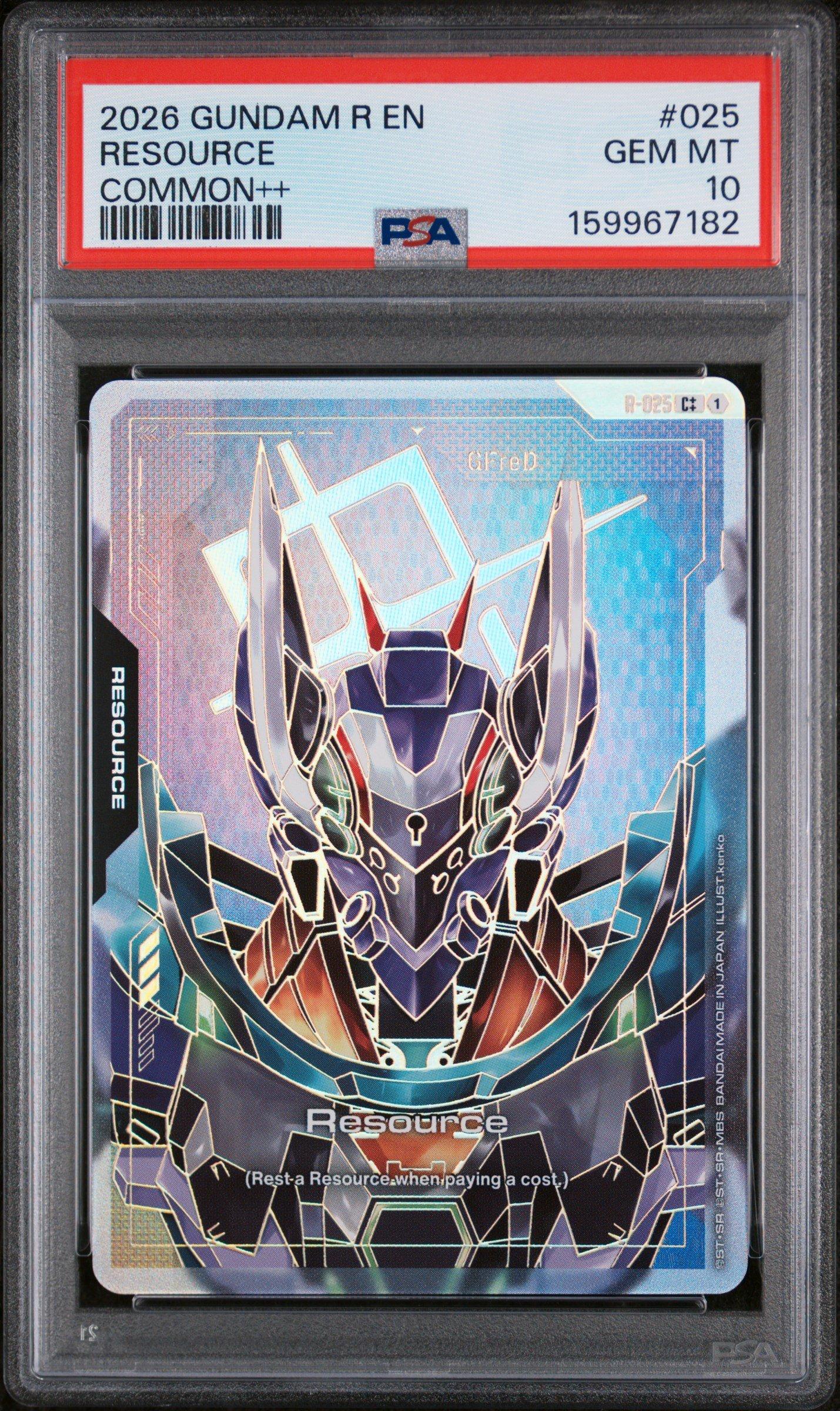 2026 Gundam R-resource 025 Resource Common++ PSA 10 Graded Card