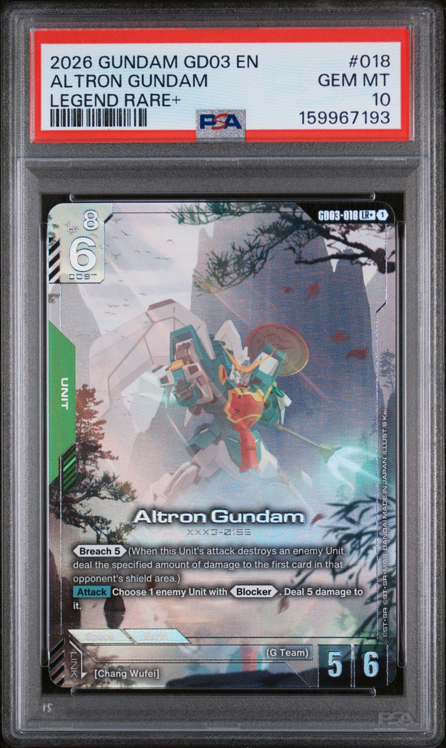 2026 Gundam Gd03-steel Requiem 018 Altron Gundam Legend Rare+ PSA