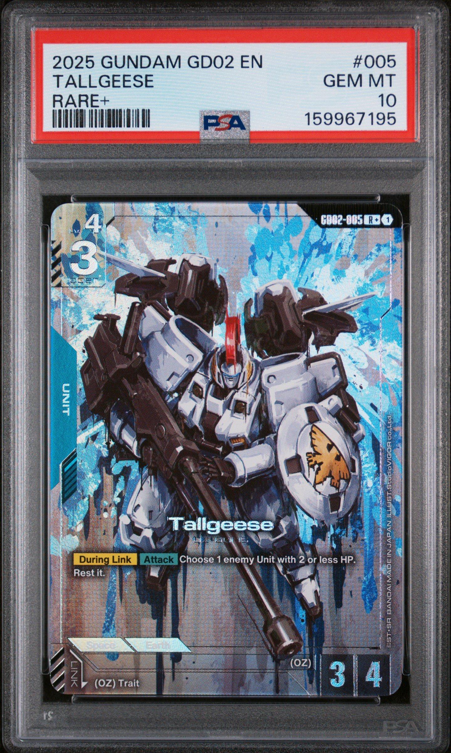 2025 Gundam Dual Impact 005 Tallgeese Rare+ PSA 10 Graded Card