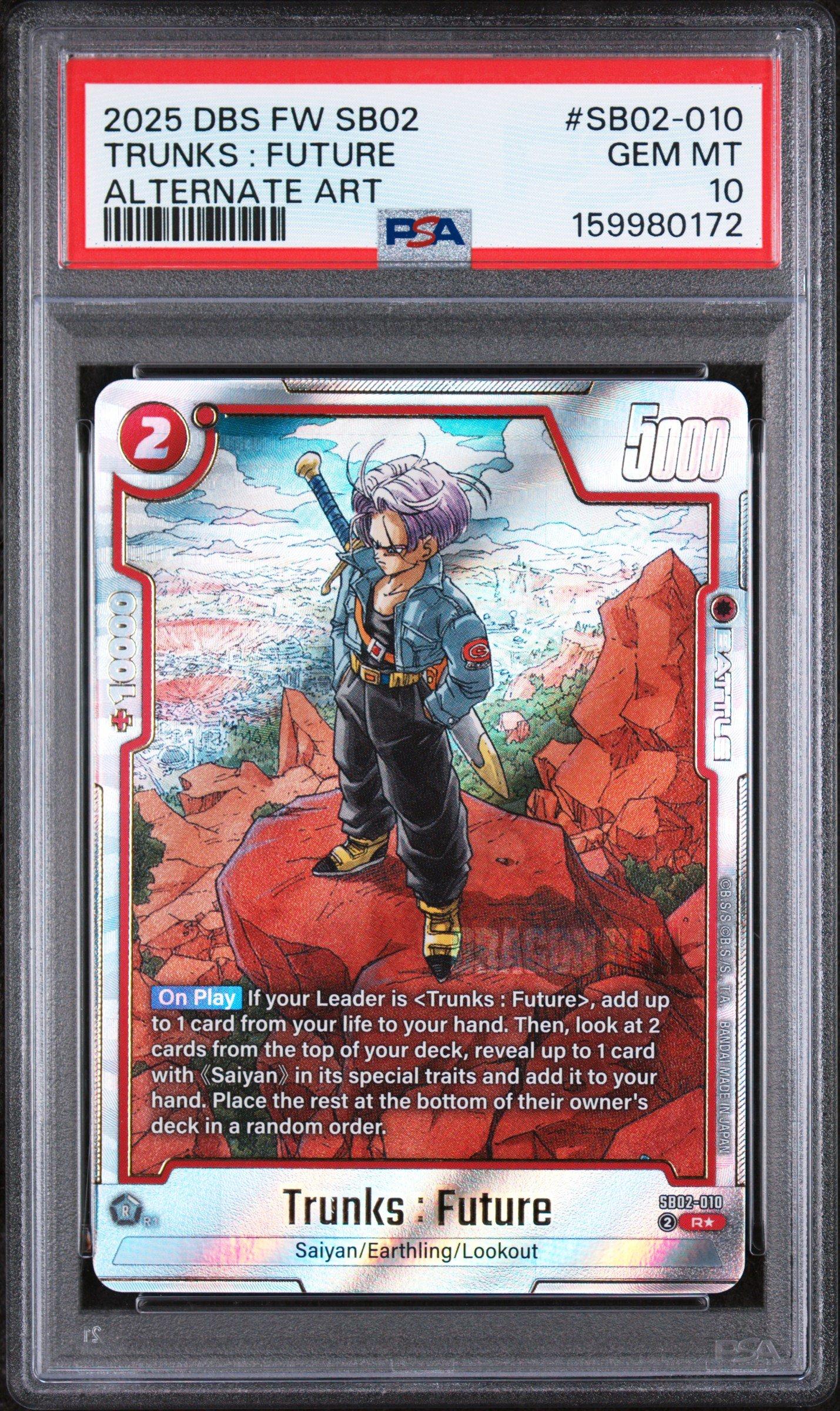 最*散様 PSA10 トランクス R★ SB02-010 MANGA BOOST 2025 Dragon Ball Super Card Game Fusion World Manga Booster 02