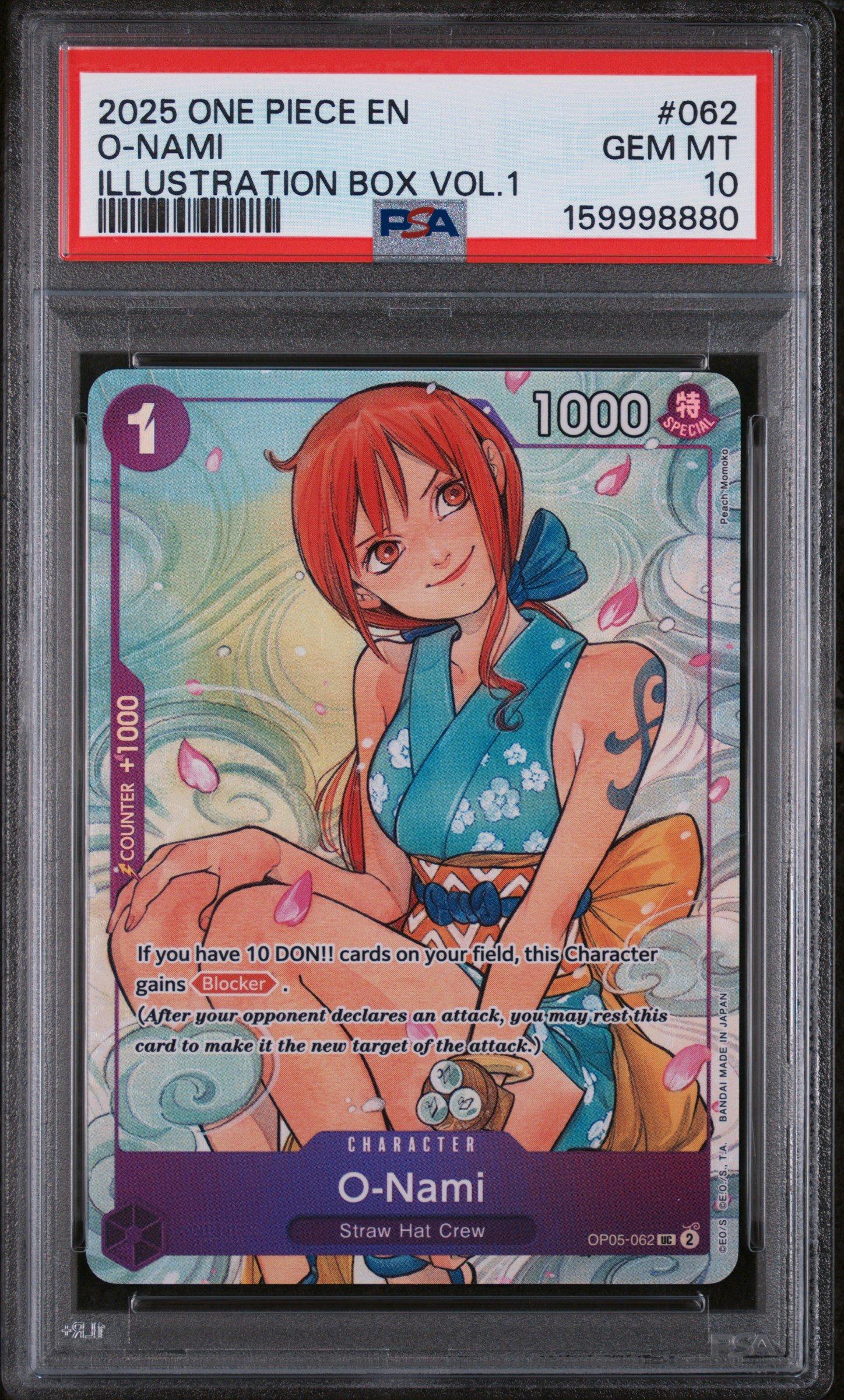 2025 One Piece Promos 062 O-nami Illustration Box Vol.1 PSA 10
