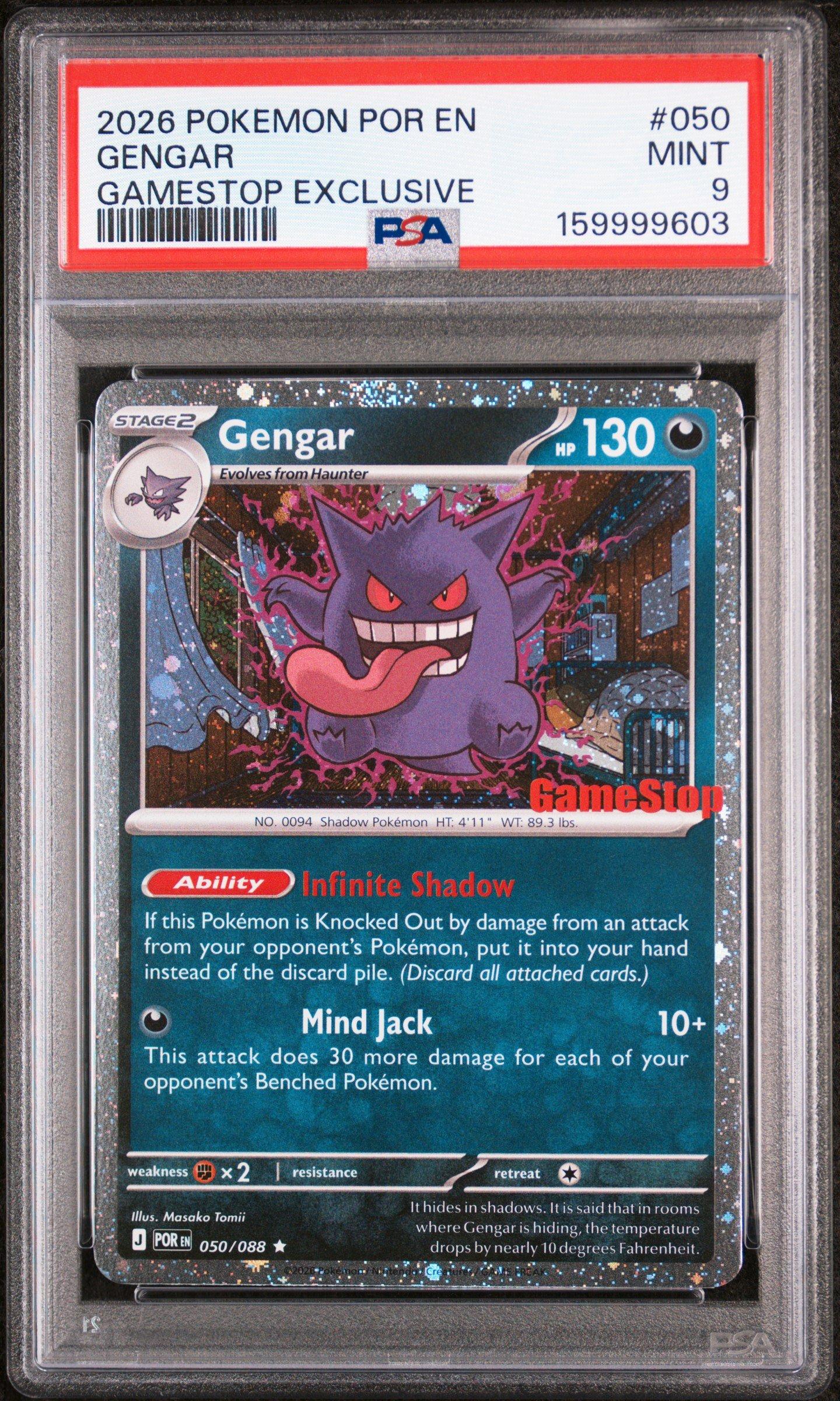 2026 Pokemon Por En-perfect Order 050 Gengar Gamestop Exclusive
