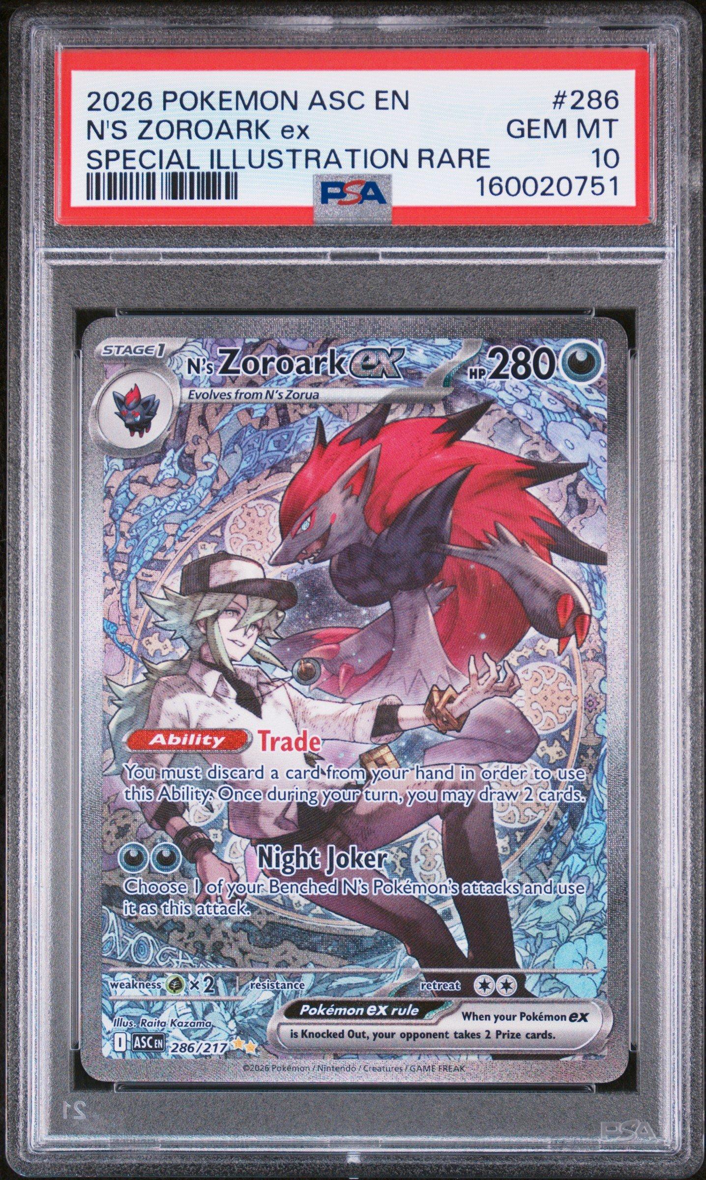 2026 Pokemon Asc En-ascended Heroes 286 N's Zoroark Ex Special