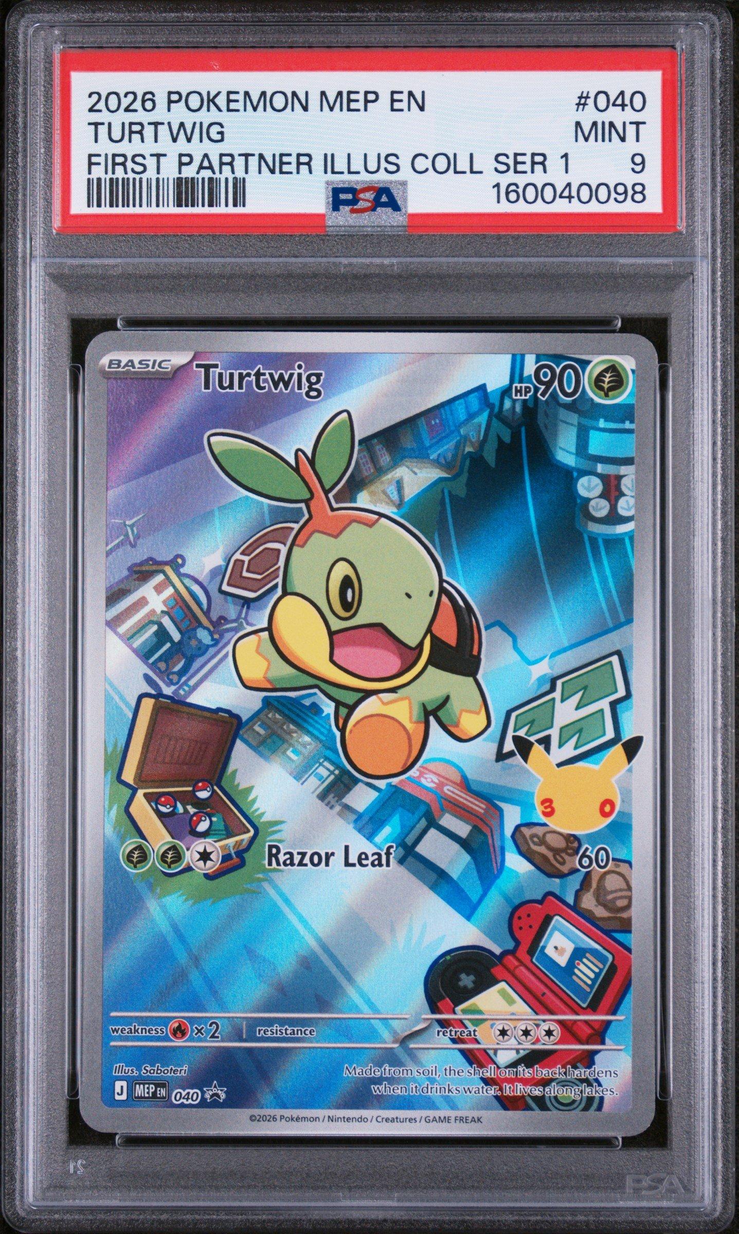2026 Pokemon Mep En-me Black Star Promo 040 Turtwig First Partner