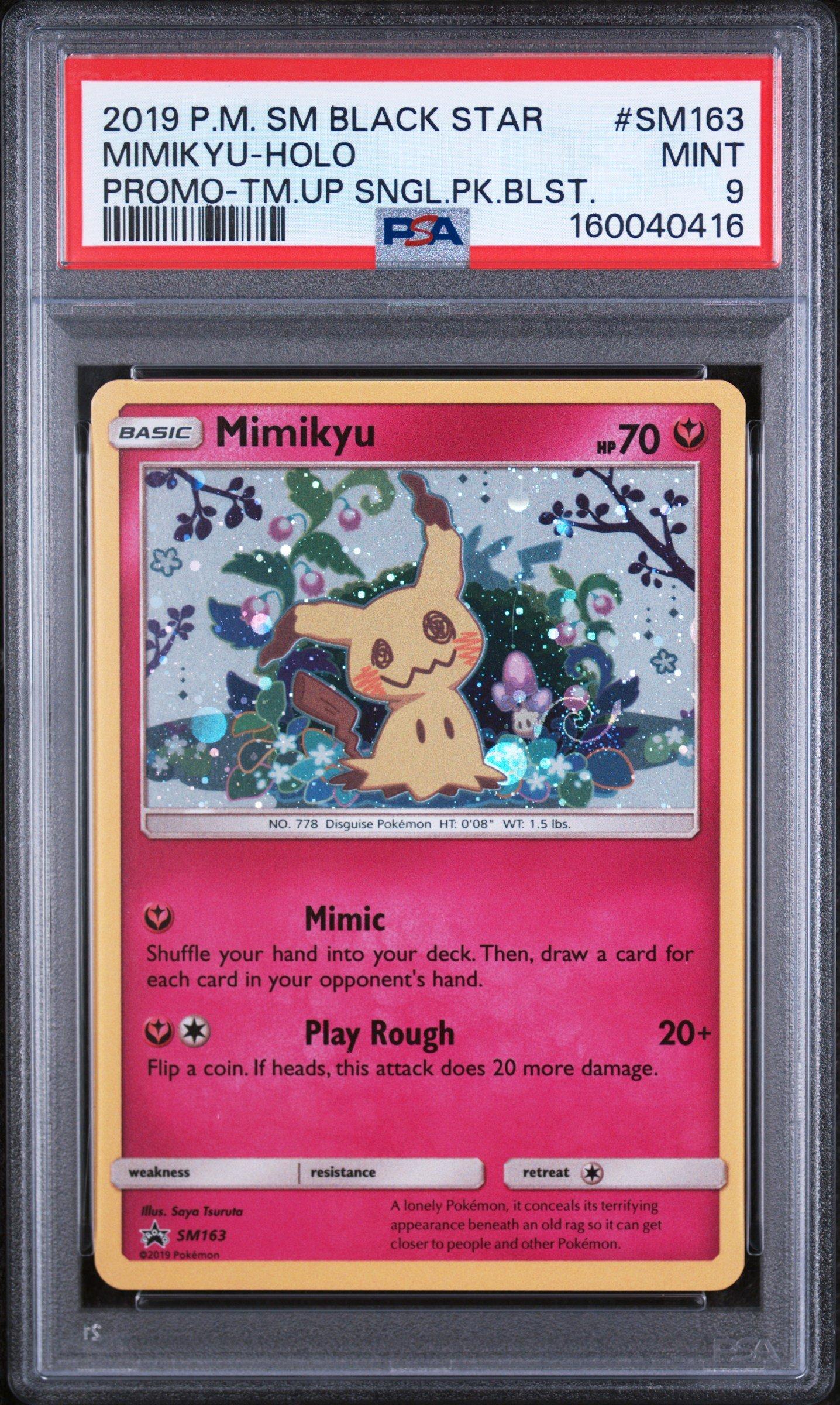 2019 Pokemon Sm Black Star Promo Sm163 Mimikyu-holo Team Up Single