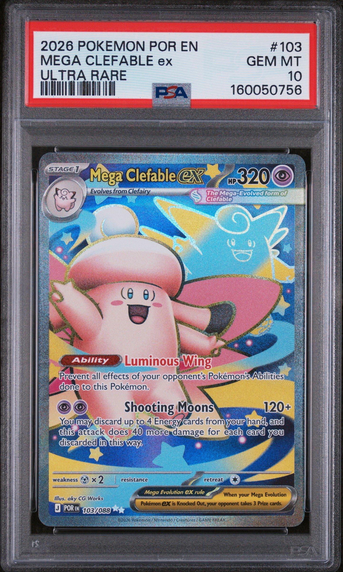 2026 Pokemon Por En-perfect Order 103 Mega Clefable Ex Ultra Rare