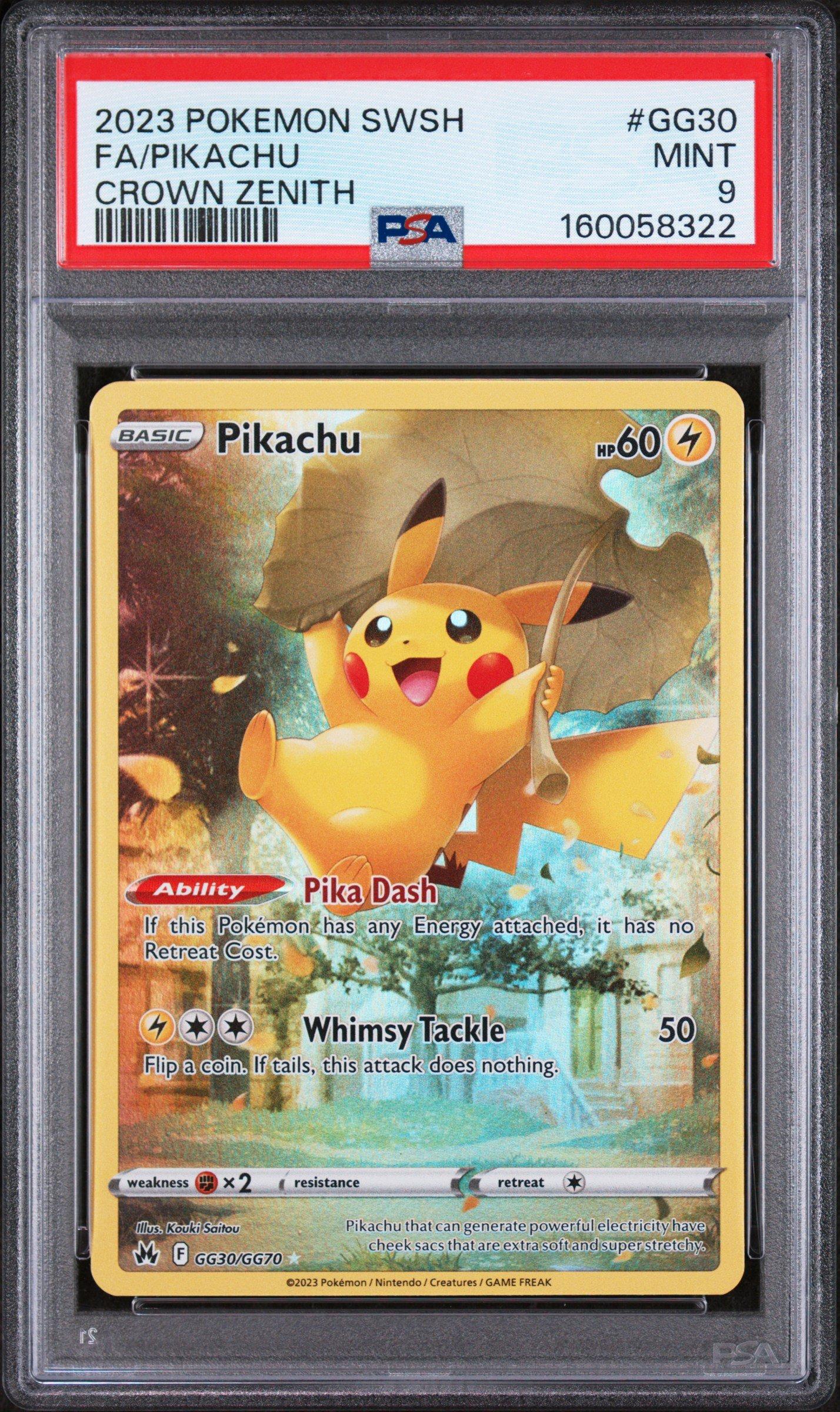 pikachu pokemon card 2023 Sword And Shield Crown Zenith Gg30 Full Art/pikachu PSA 9 Graded The item available is listed in the Title 2023 Pokemon Sword & Shield