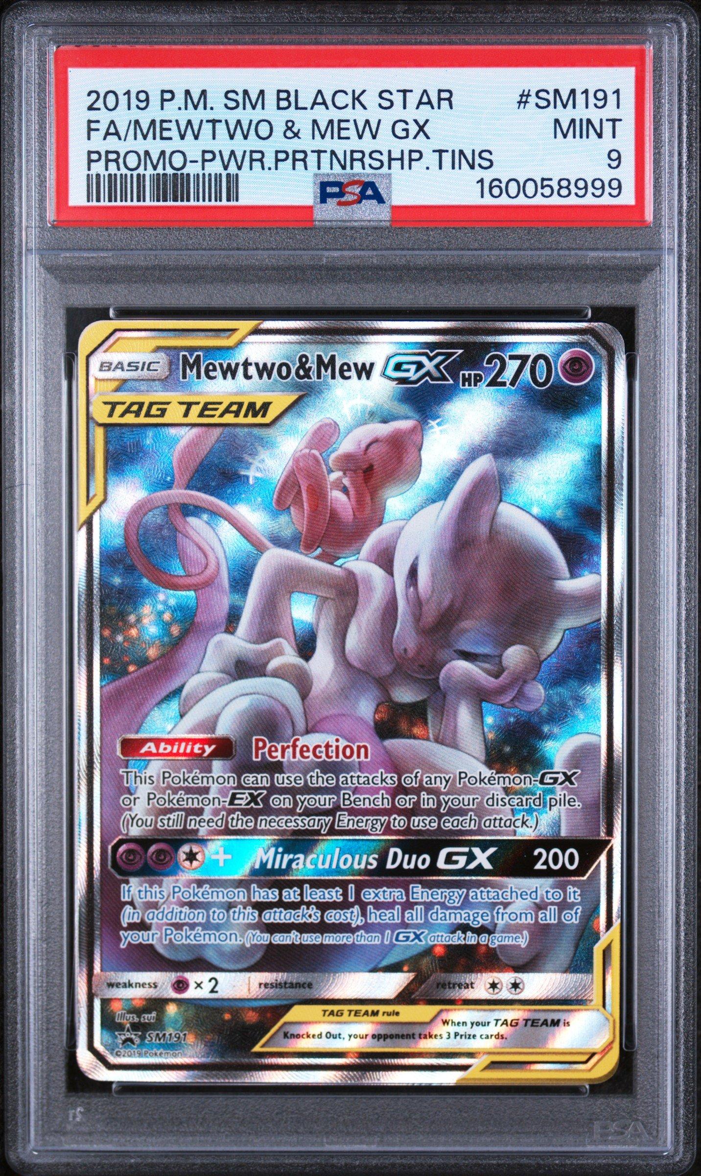 2019 Pokemon Sm Black Star Promo Sm191 Full Art/mewtwo & Mew Gx
