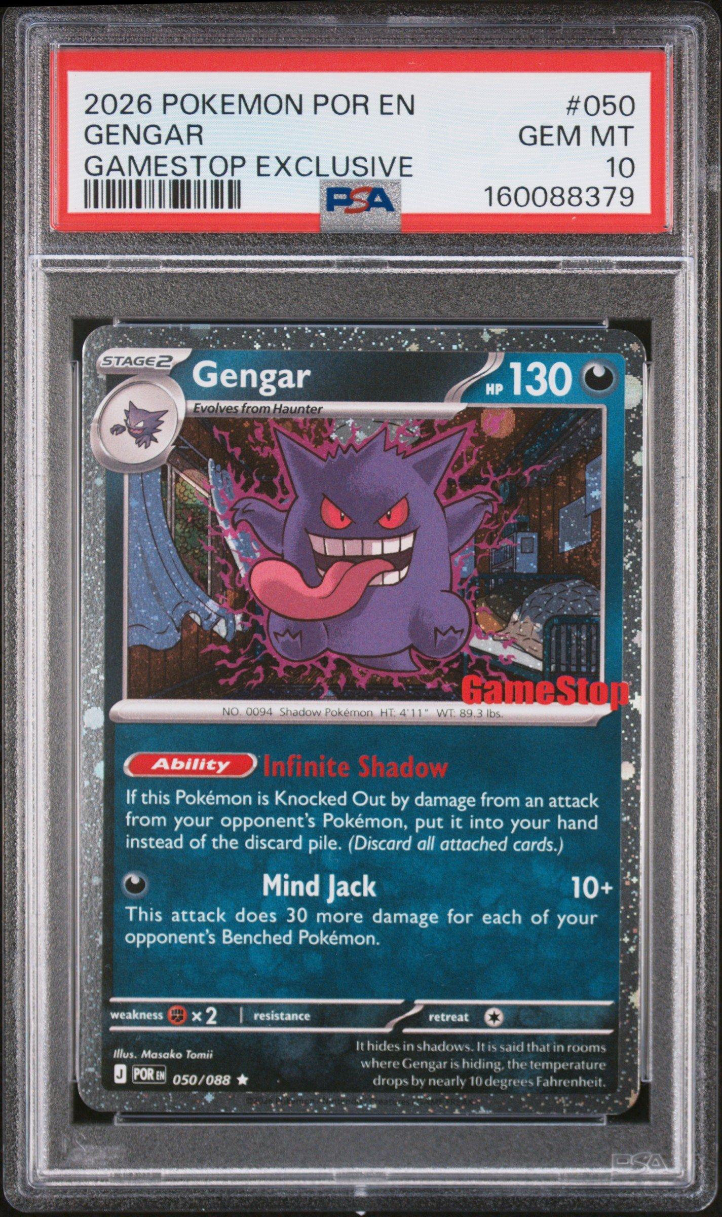 2026 Pokemon Por En-perfect Order 050 Gengar Gamestop Exclusive