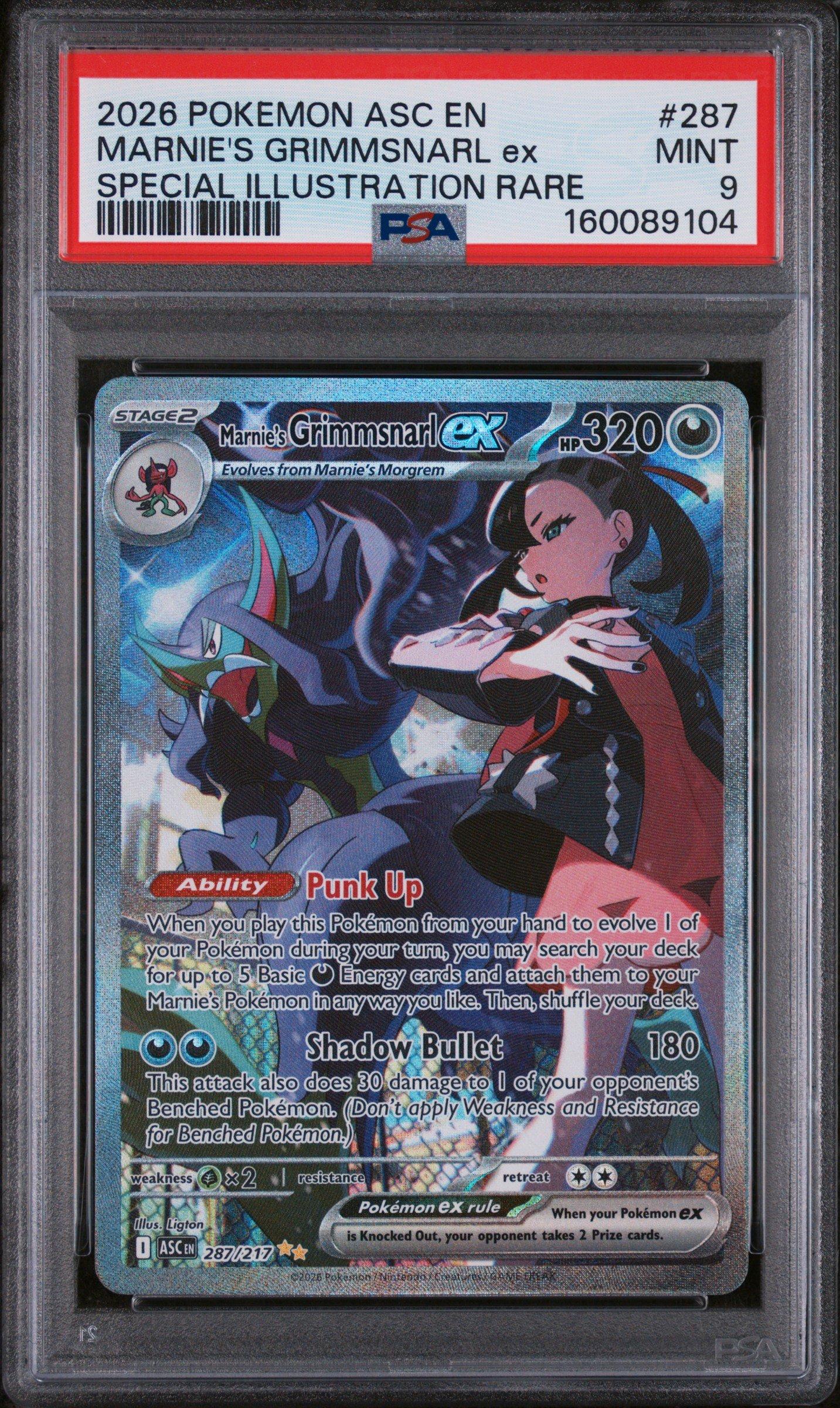 2026 Pokemon Asc En-ascended Heroes 287 Marnie's Grimmsnarl Ex