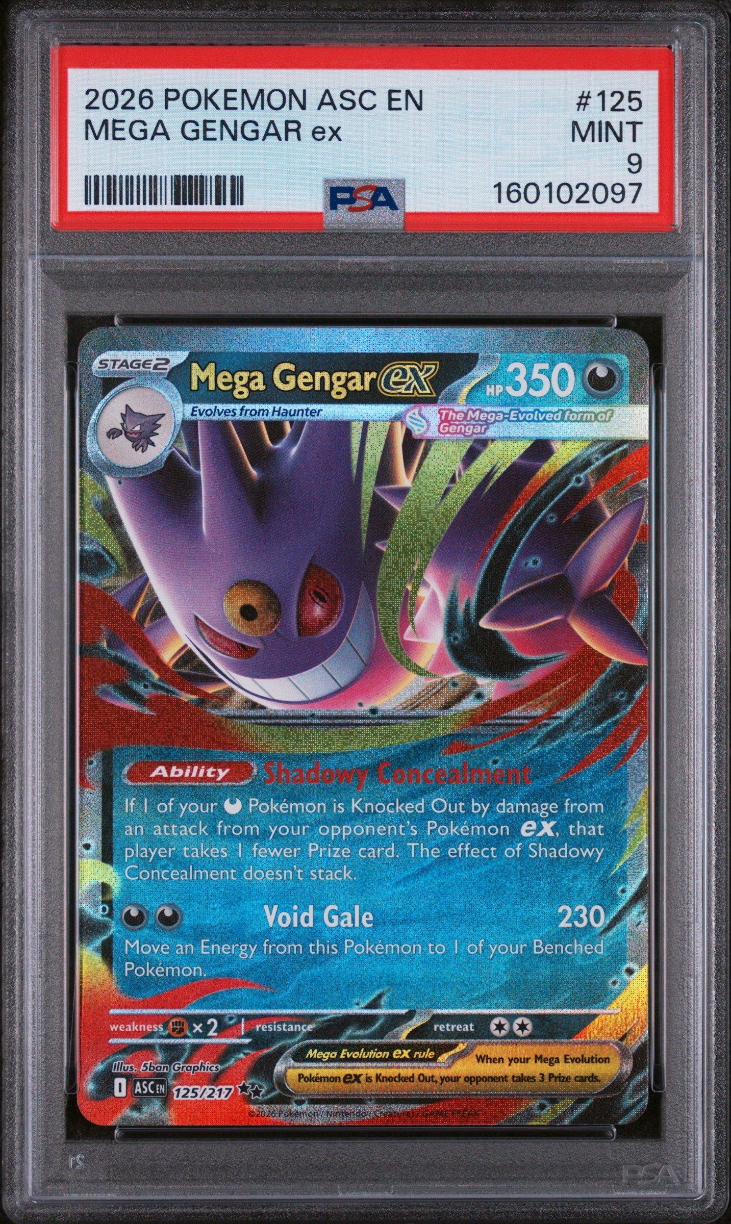 2026 Pokemon Asc En-ascended Heroes 125 Mega Gengar Ex PSA 9