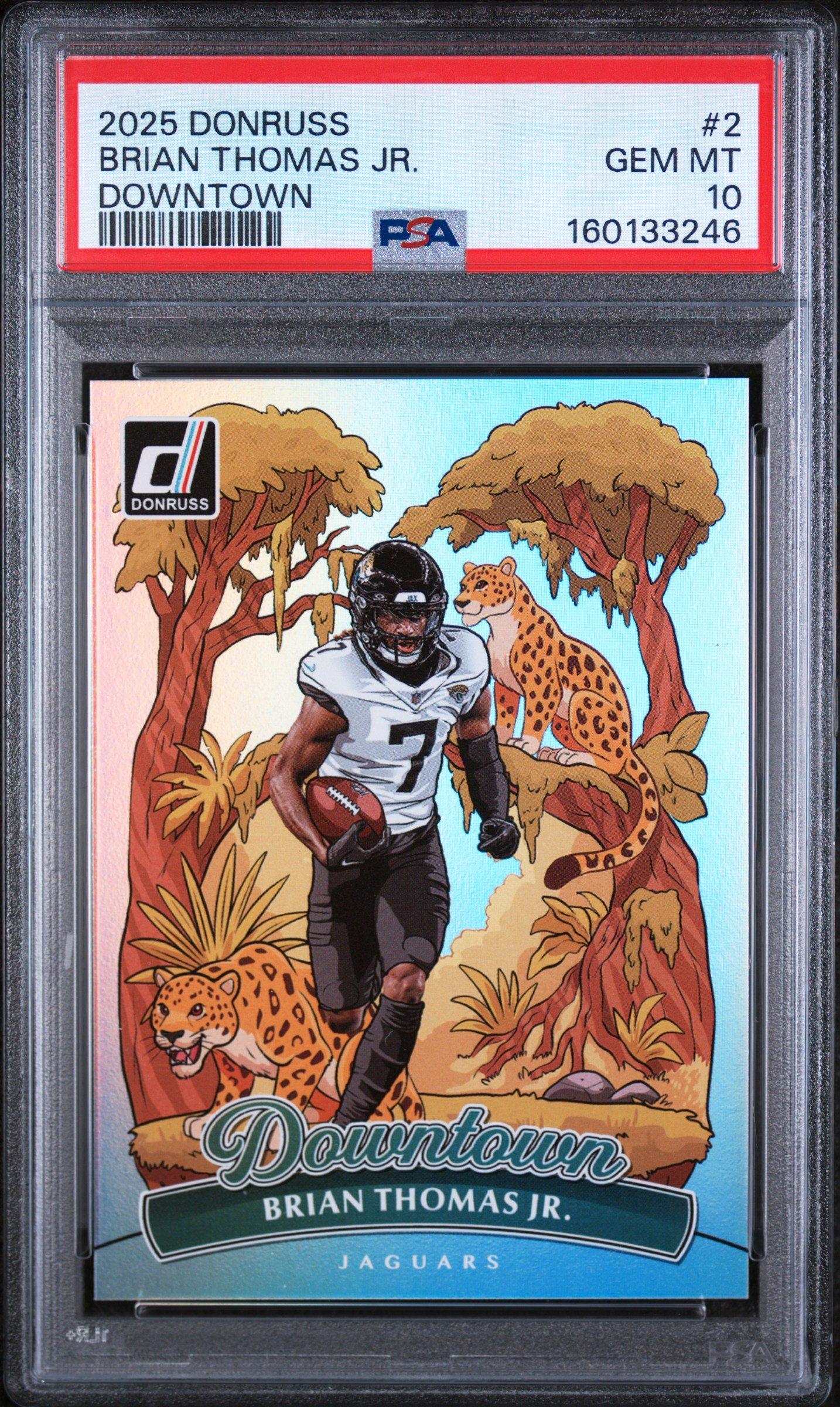 2025 Panini Donruss Downtown 2 Brian Thomas Jr. PSA 10 Graded Card