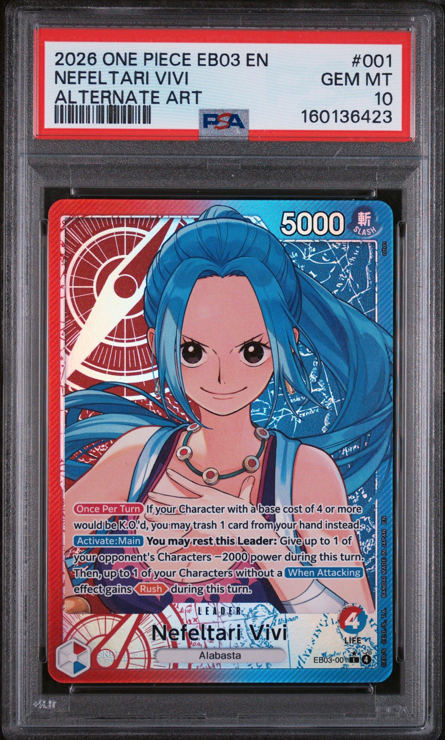 ワンピース カードゲーム PSA10 NEFELTARI VIVI 3RD ANNIVERSARY 2026 One Piece Eb03-extra Booster -one Piece Heroines Edition- 001