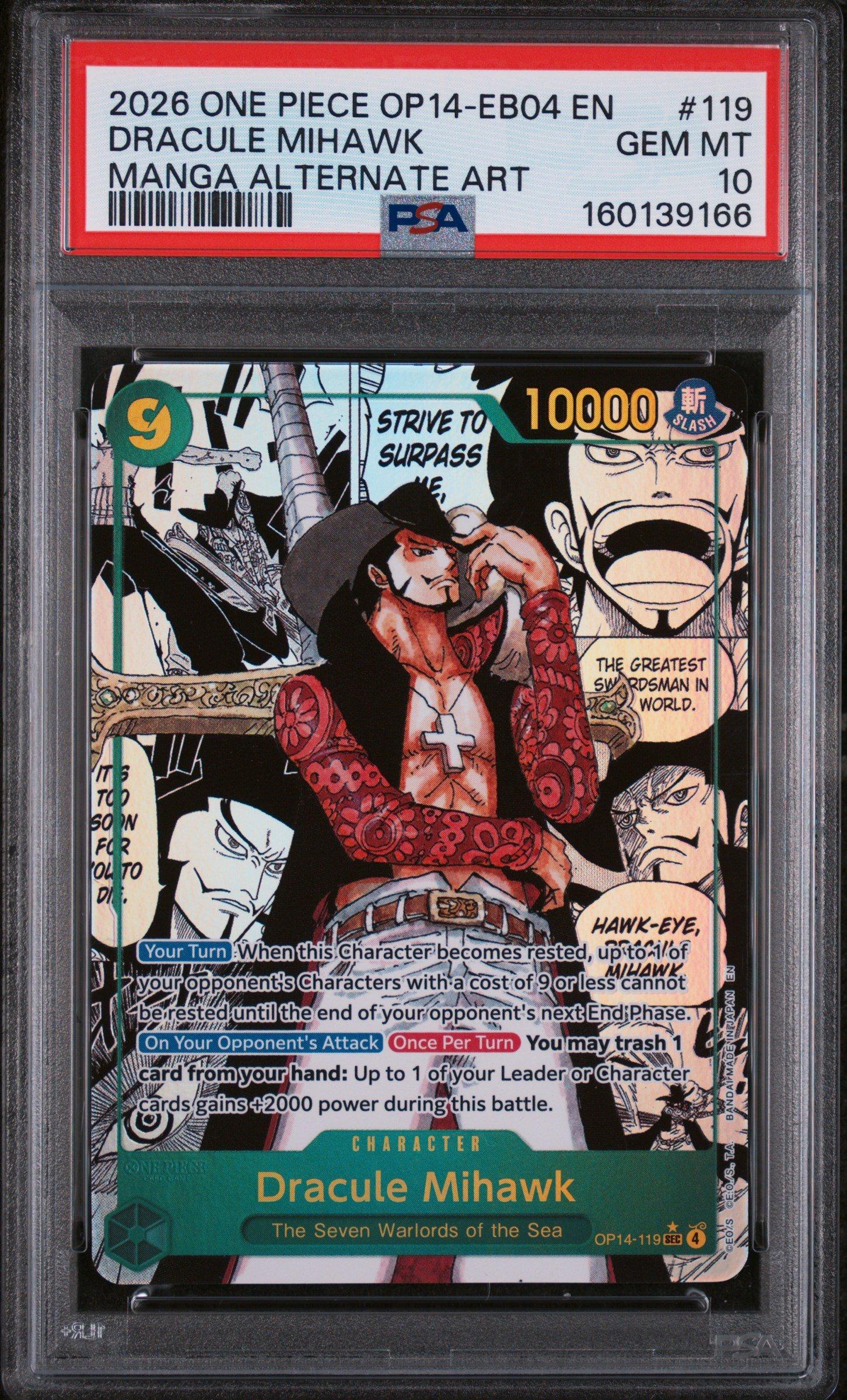 2026 One Piece Op14-eb04-the Azure Sea's Seven 119 Dracule Mihawk