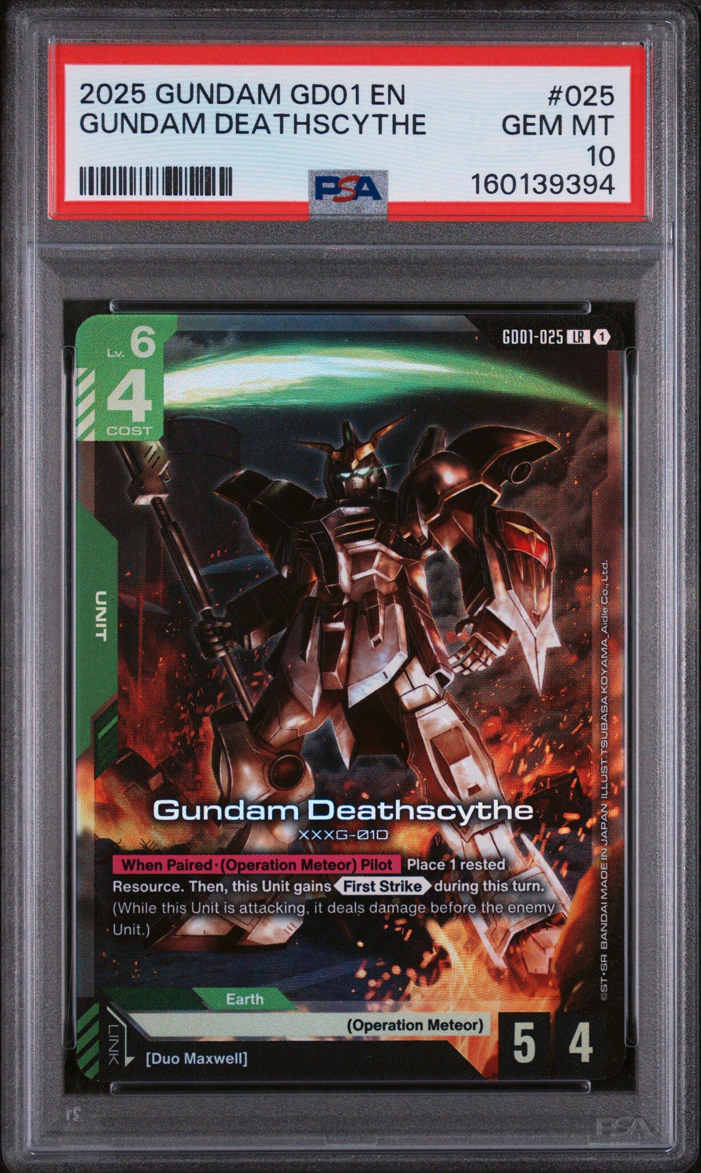 2025 Gundam Newtype Rising 025 Gundam Deathscythe PSA 10 Graded