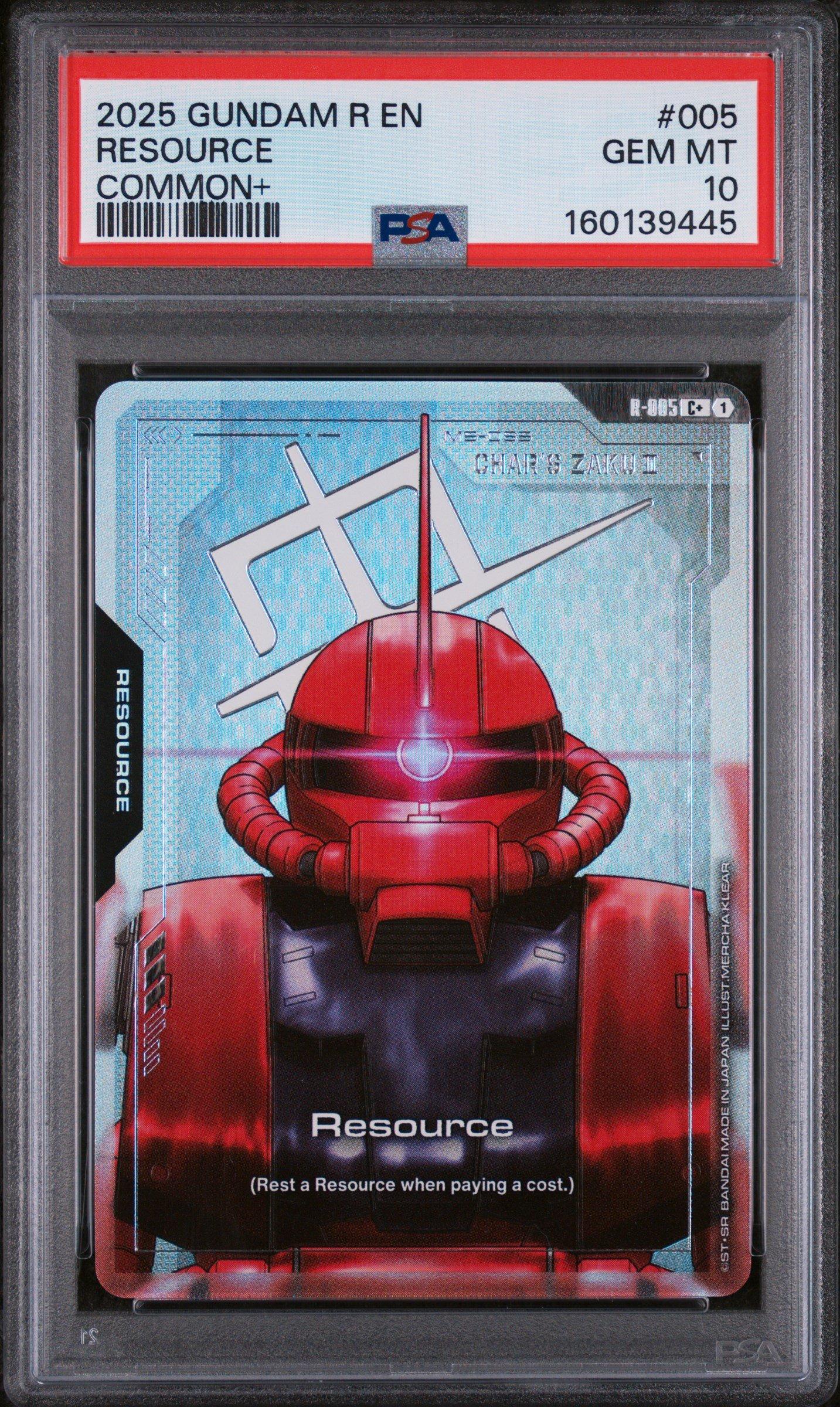 2025 Gundam Resource 005 Resource Common+ PSA 10 Graded Card