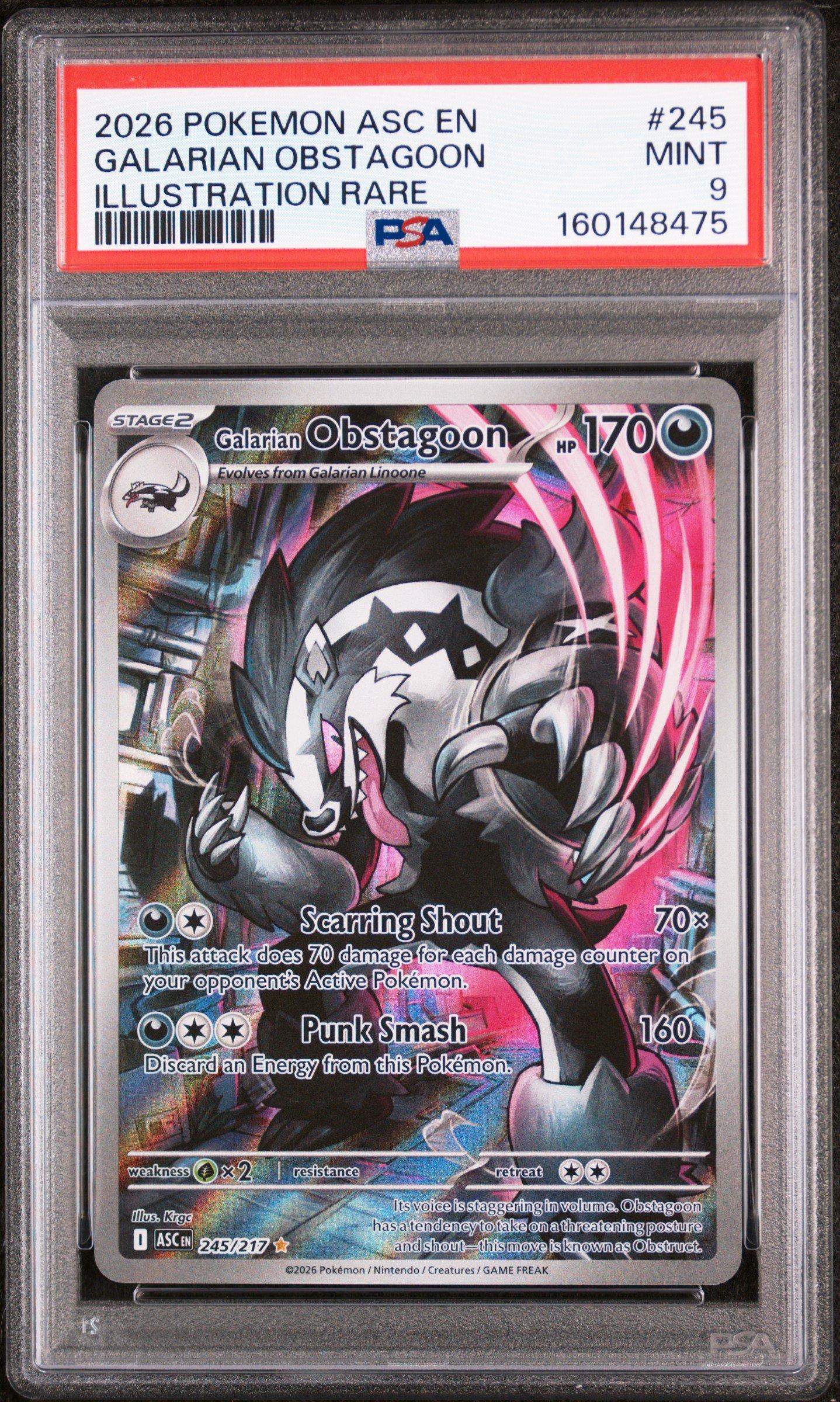 galarian obstagoon pokemon card TG10/TG30 holofoil pattern or surface detail) Pokemon Card Galarian Obstagoon Holo
