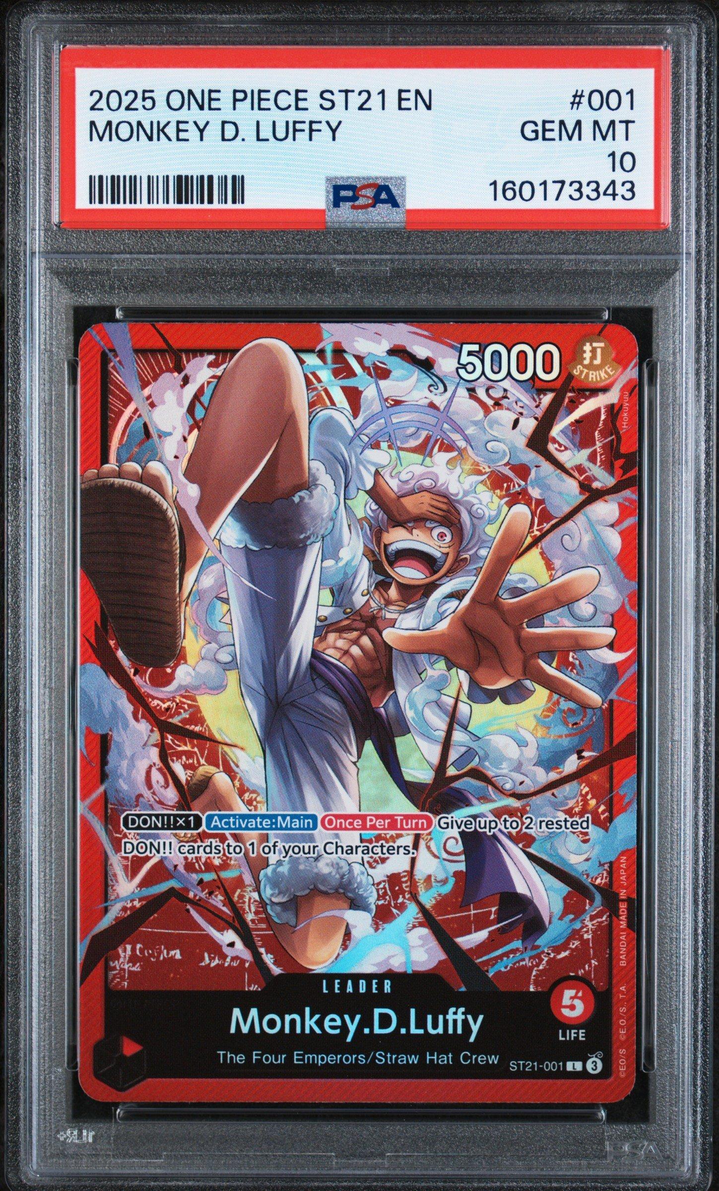 2025 One Piece Starter Deck St21-ex Gear 5 001 Monkey D. Luffy PSA