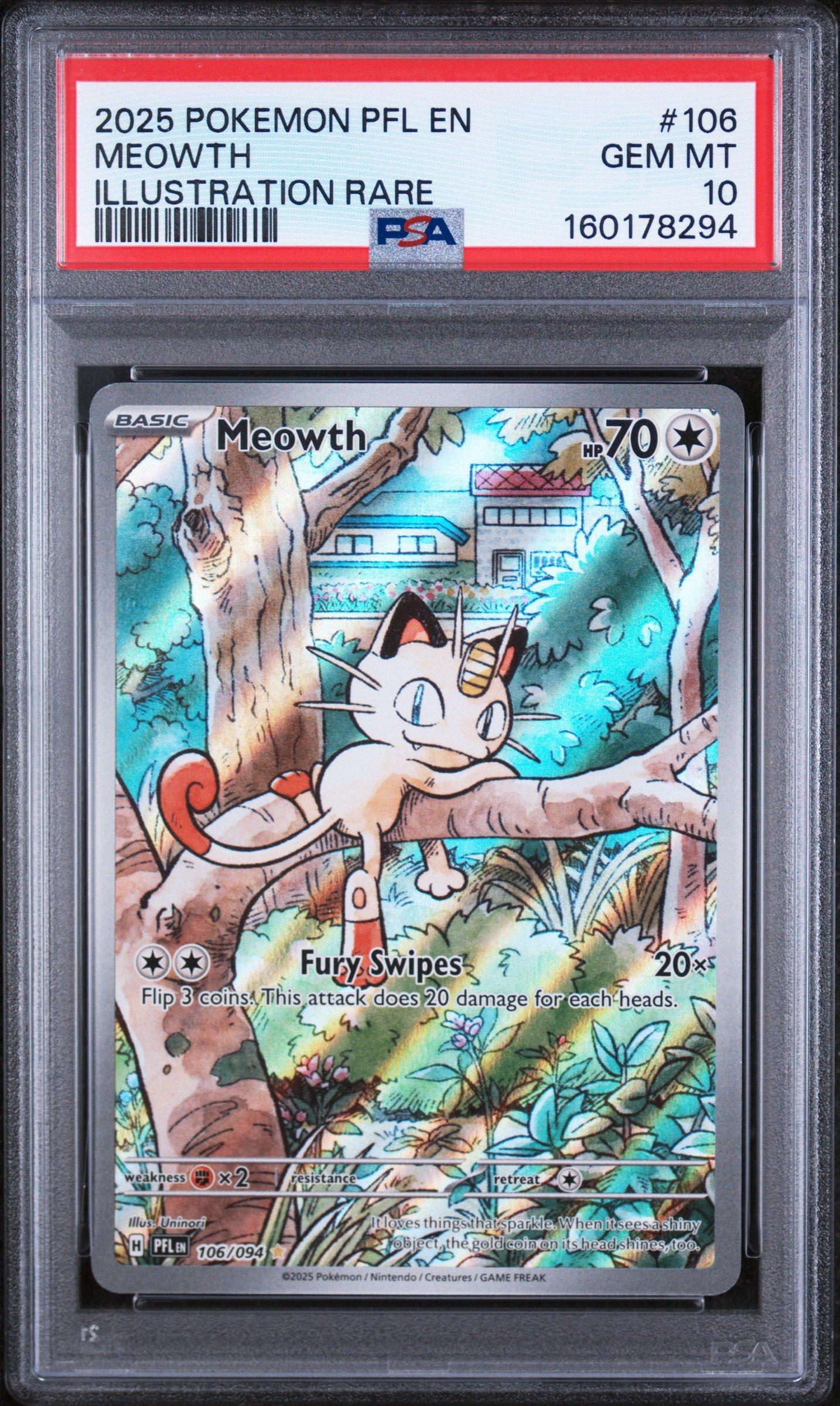 ★PSA10★【ニャース/タルカ】2025 MEOWTH 2025 Pokemon Pfl En-phantasmal Flames 106 Meowth Illustration Rare