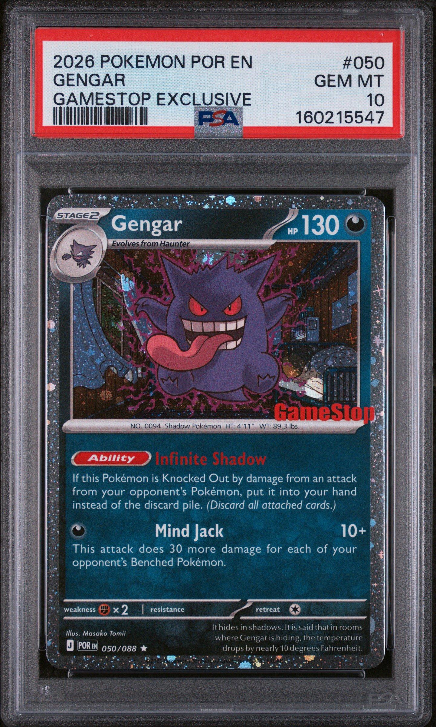 2026 Pokemon Por En-perfect Order 050 Gengar Gamestop Exclusive