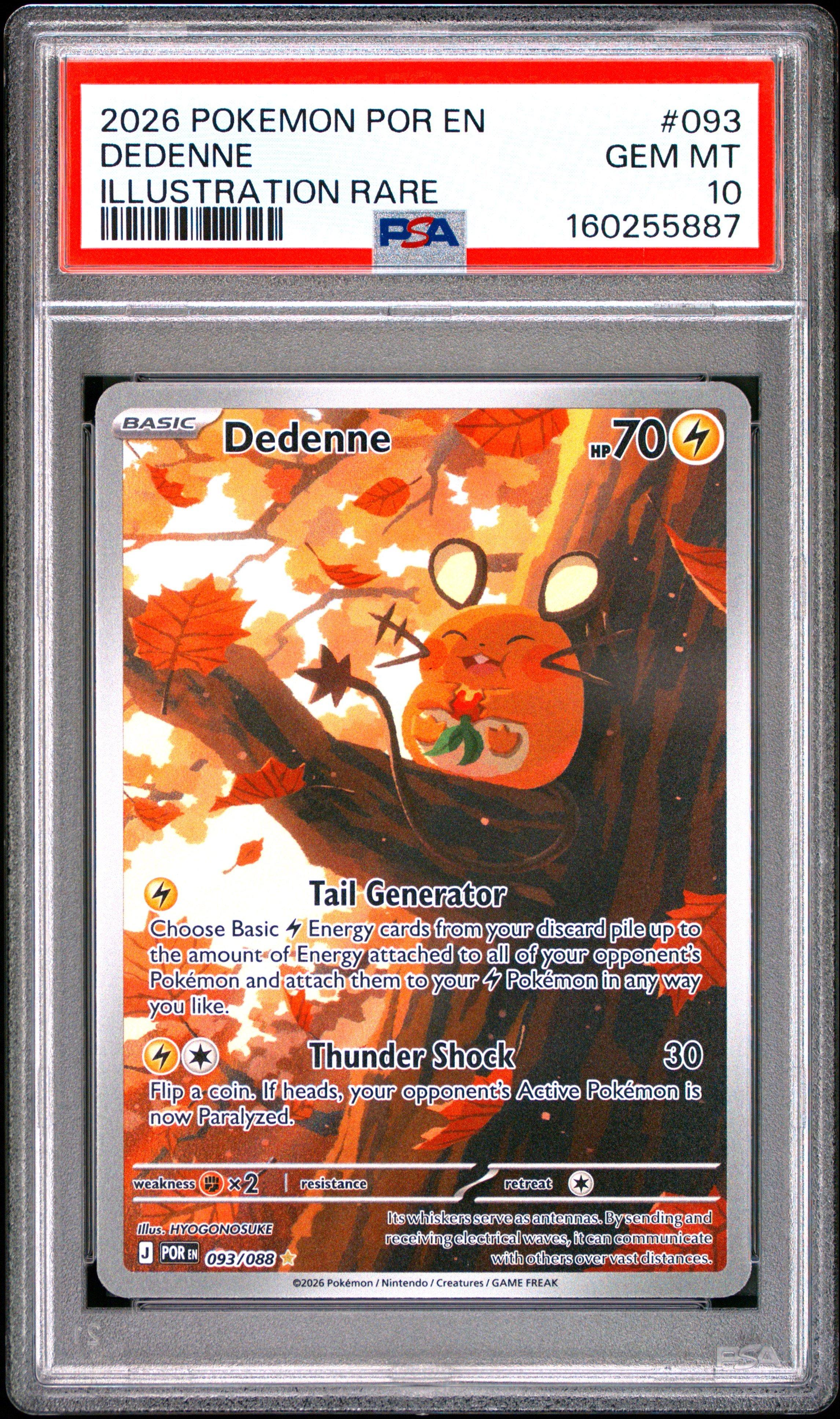 2026 Pokemon Por En-perfect Order 093 Dedenne Illustration Rare