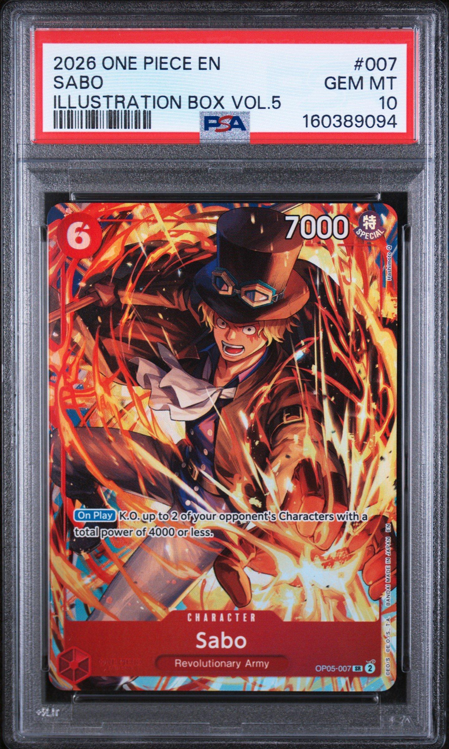 2026 One Piece Promos 007 Sabo Illustration Box Vol.5 PSA 10