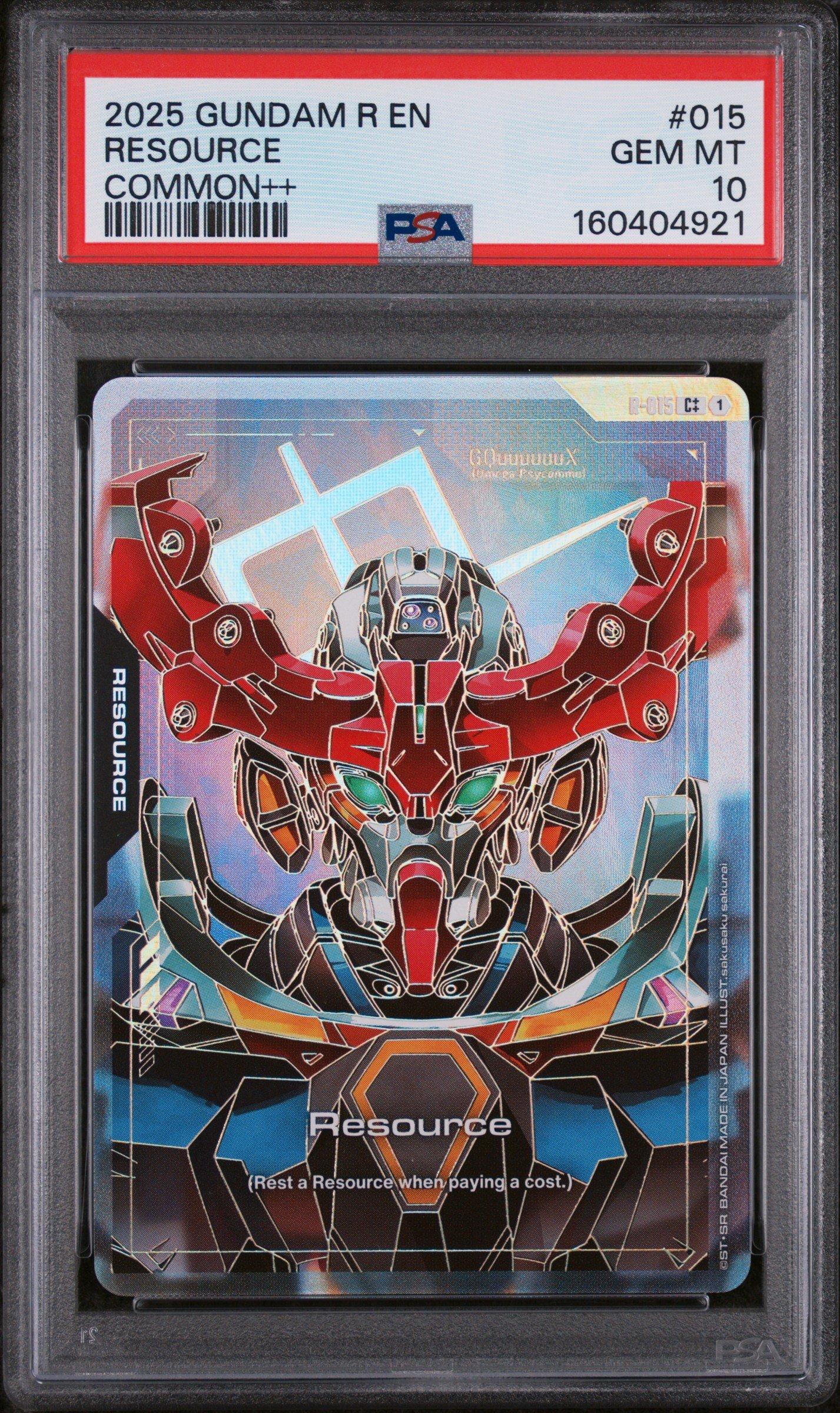 2025 Gundam Resource 015 Resource Common++ PSA 10 Graded Card