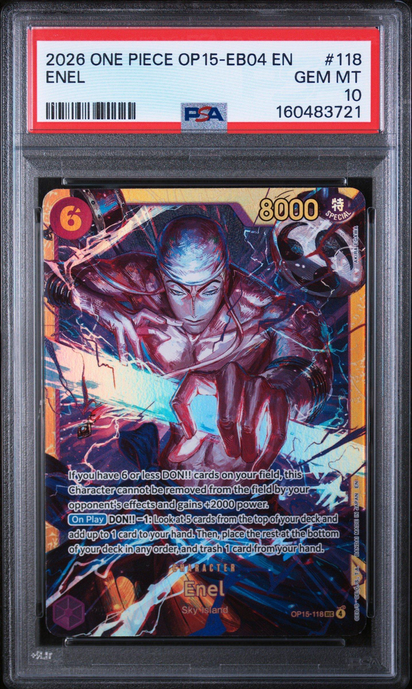 2026 One Piece Op15-eb04-adventure On Kami's Island 118 Enel PSA
