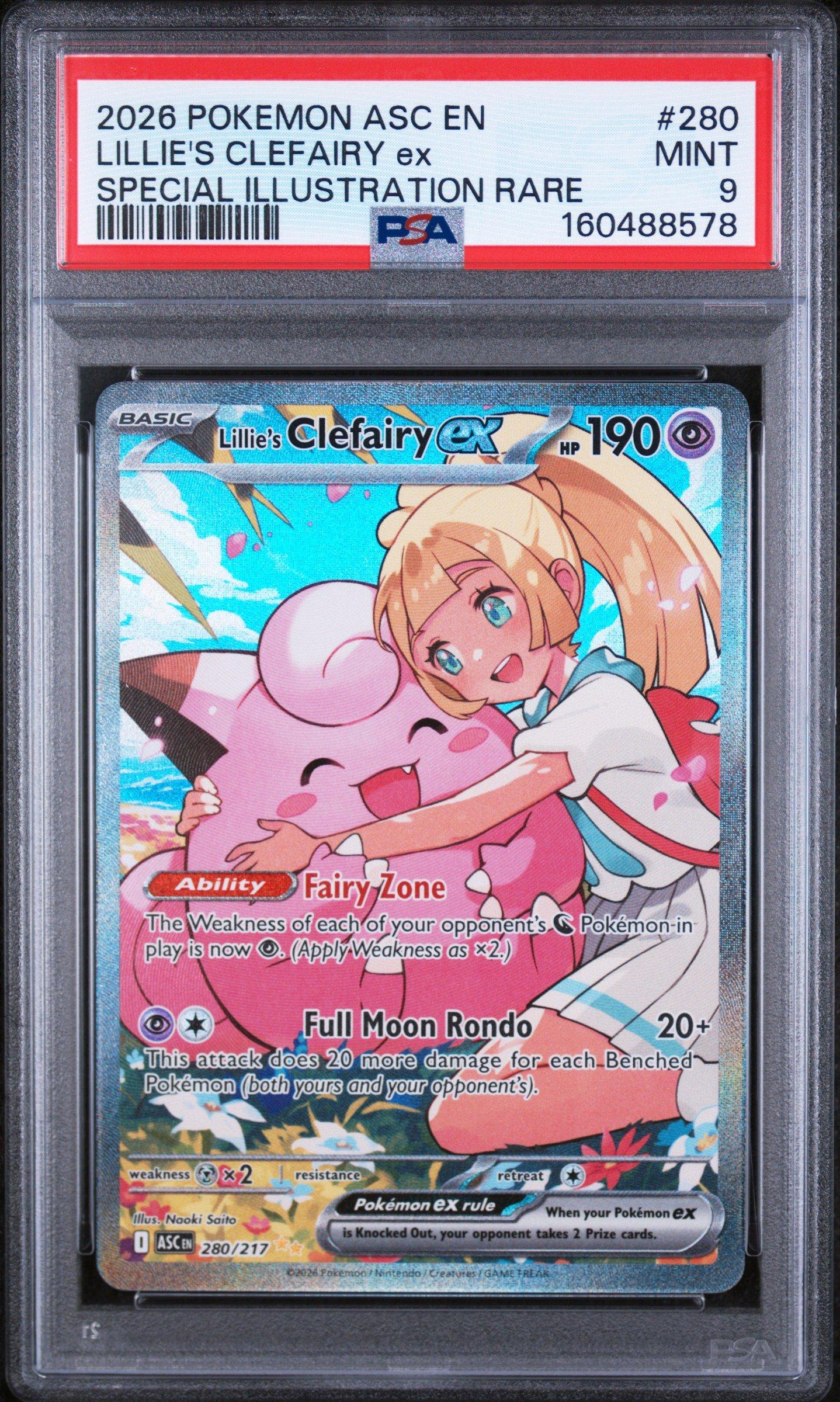 clefairy pokemon card Lillie's EX #184 EXTENDED ART  Raycardza Weakness Fighting +10 Retreat Cost Pokemon Japan M3: Nihil Zero
