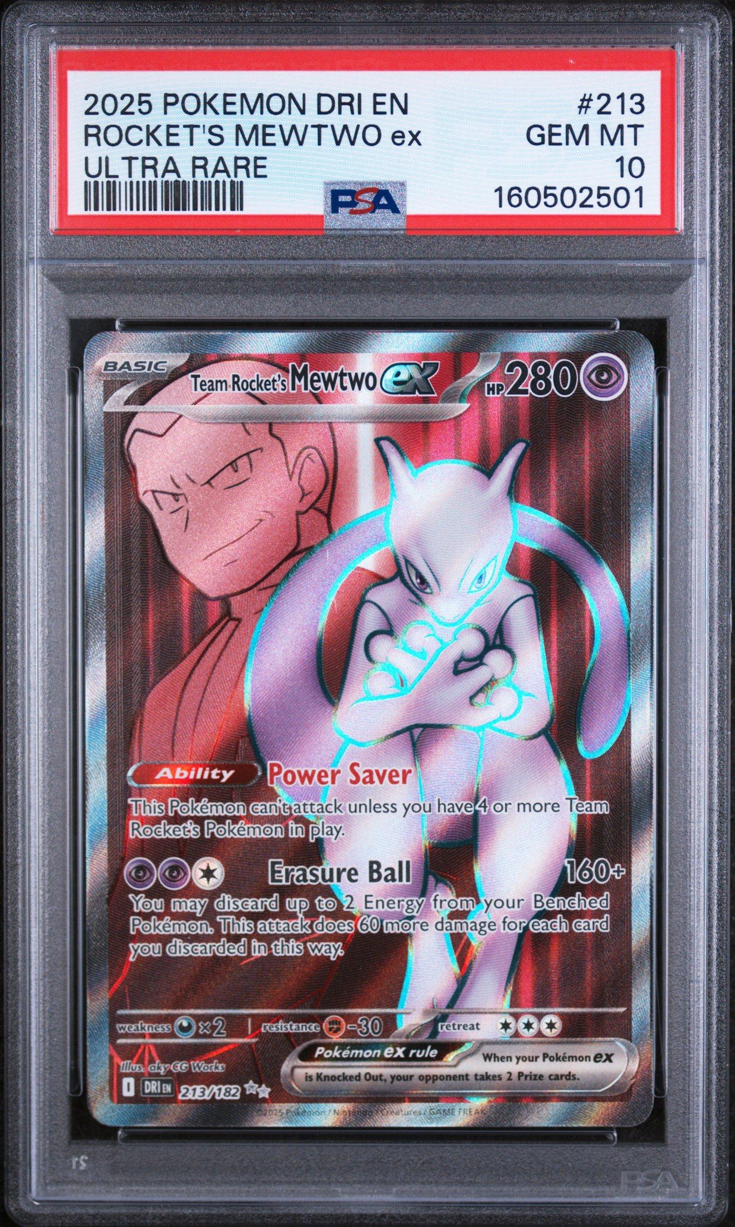 2025 Pokemon Dri En-destined Rivals 213 Team Rocket's Mewtwo Ex