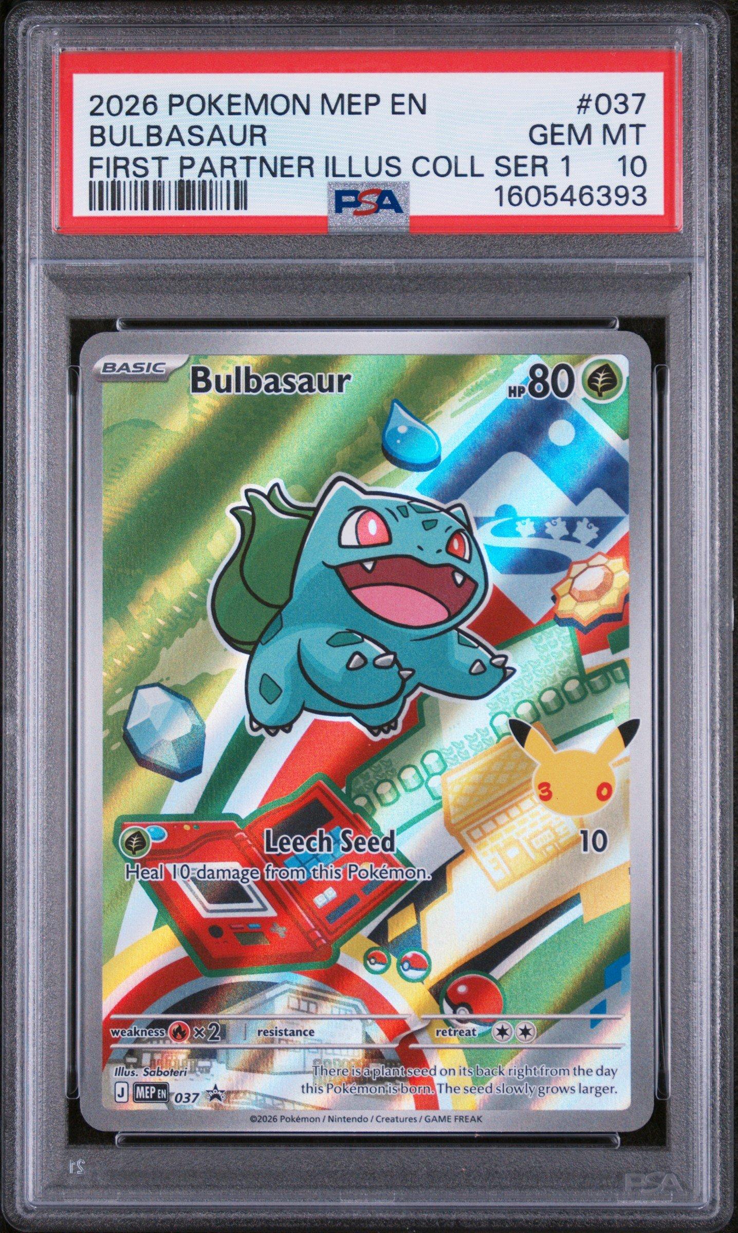 pokemon card bulbasaur 2026 Mep En-me Black Star Promo 037 First Partner Illustration Collection Series 1 PSA 10 Graded TCG Cards The Cards Of Pokémon TCG: