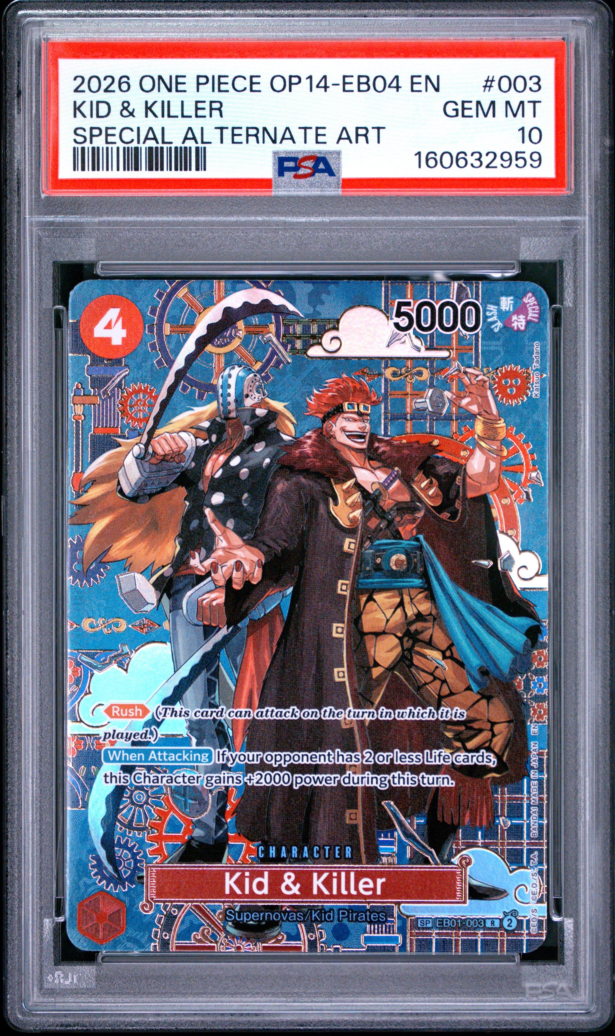 2026 One Piece Op14-eb04-the Azure Sea's Seven 003 Kid & Killer